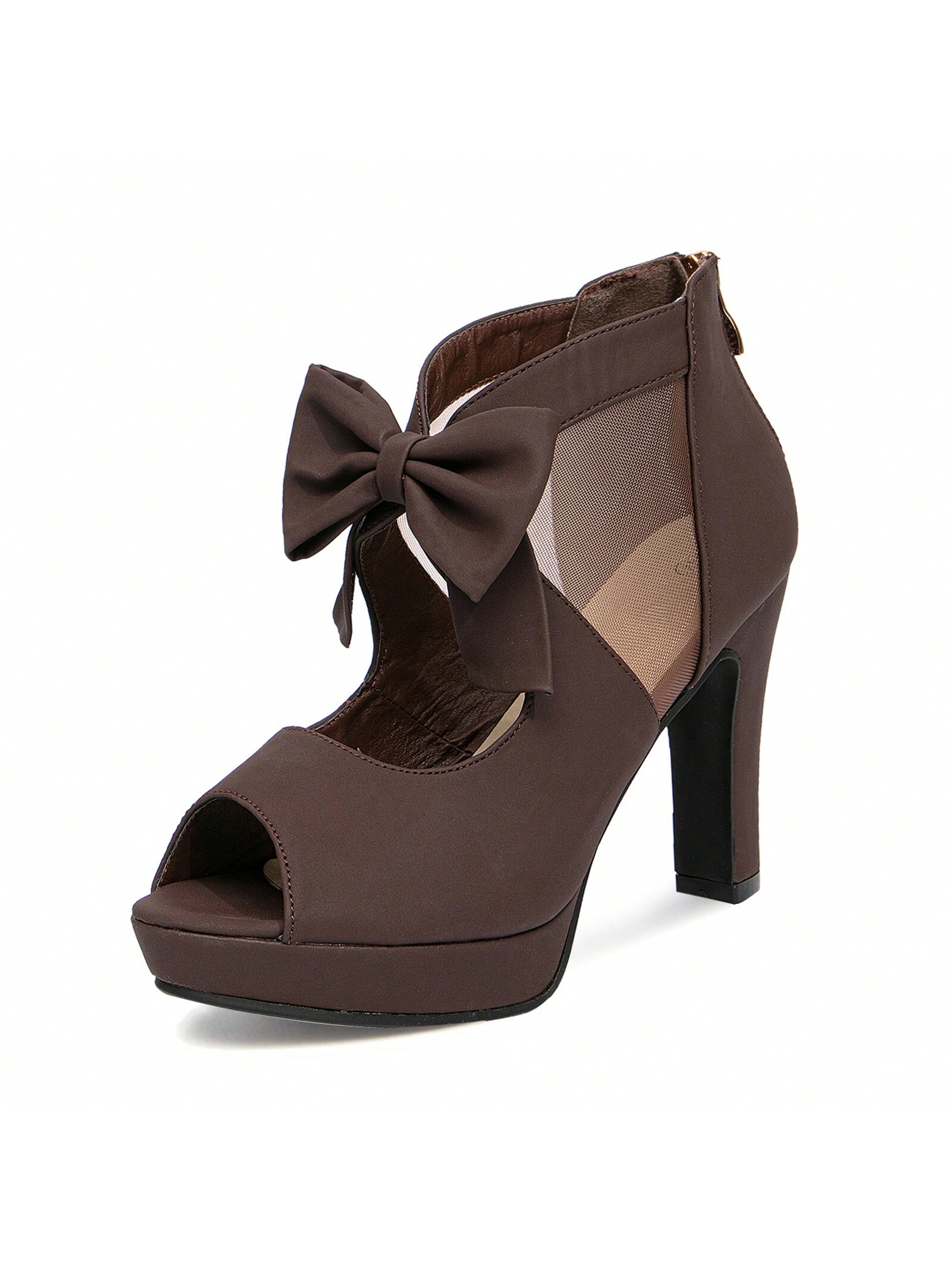 In Coffee Brown Women Heeled Sandals