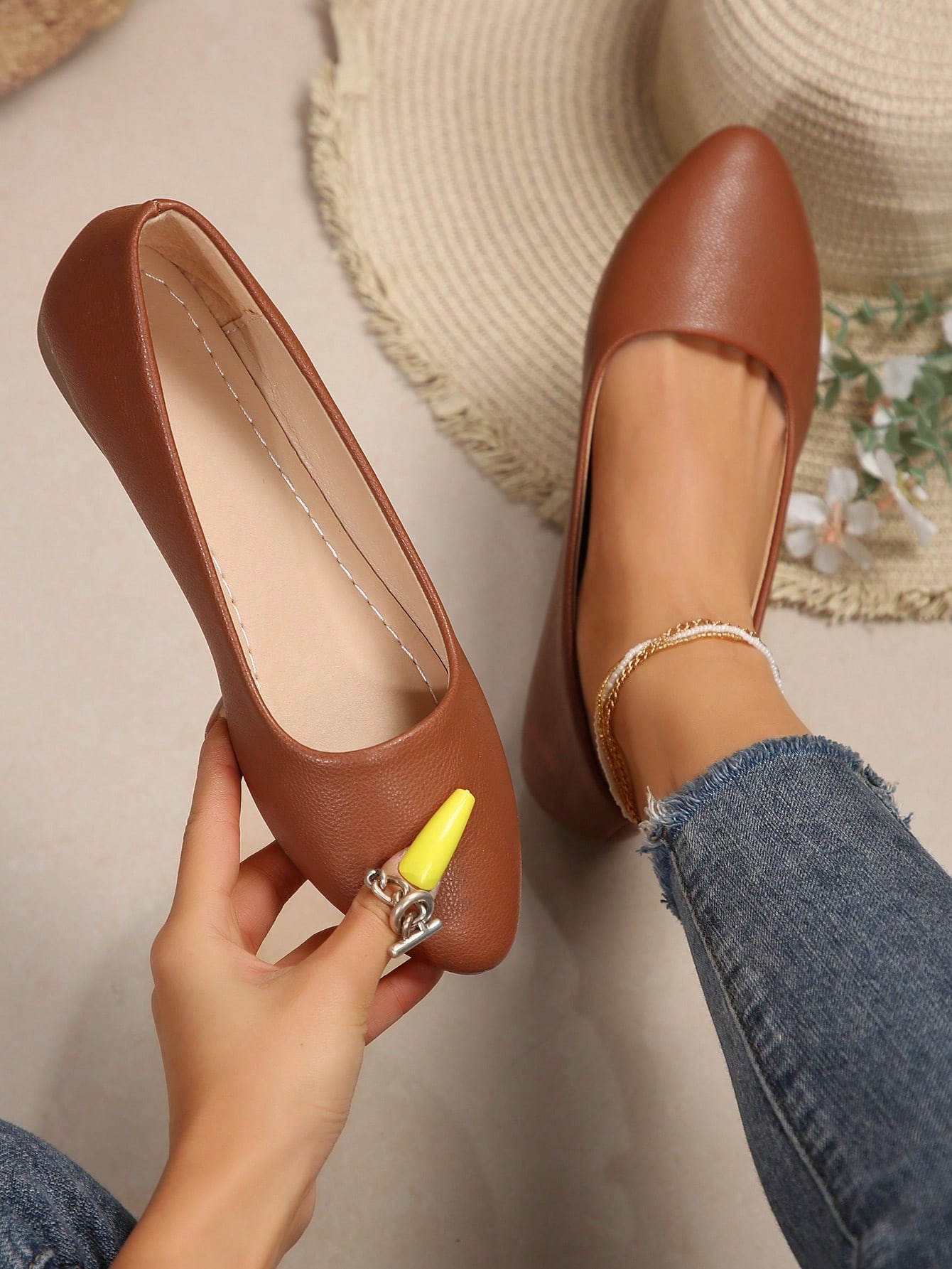 In Brown Women Flats