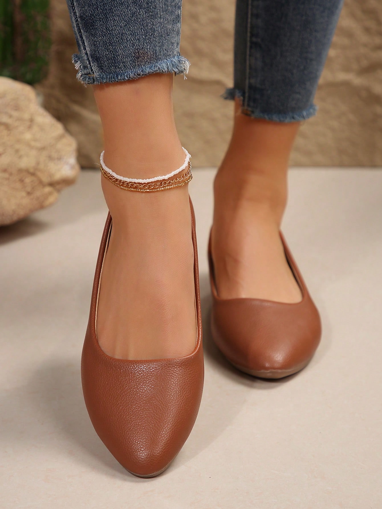 In Brown Women Flats