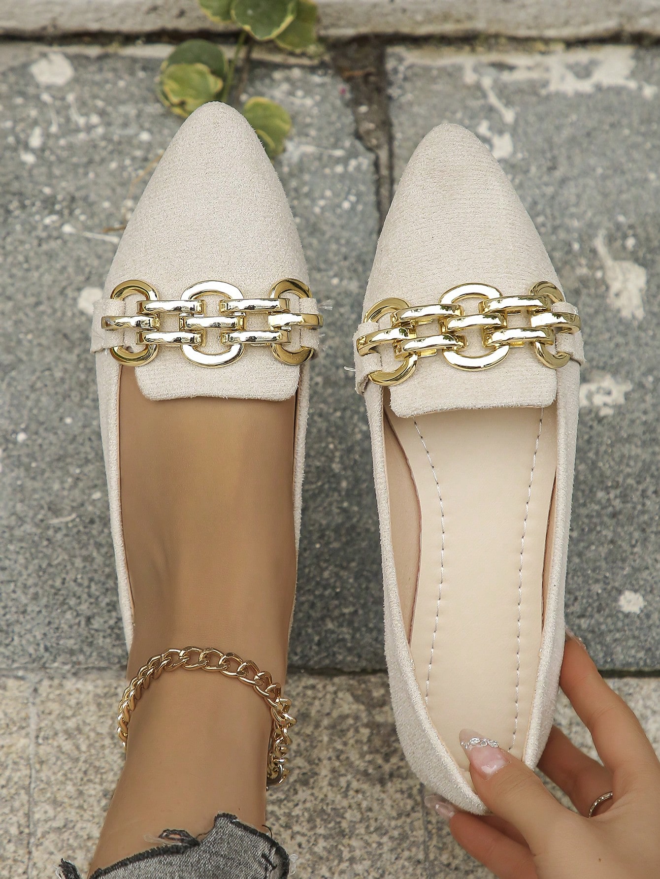 In Beige Women Flats