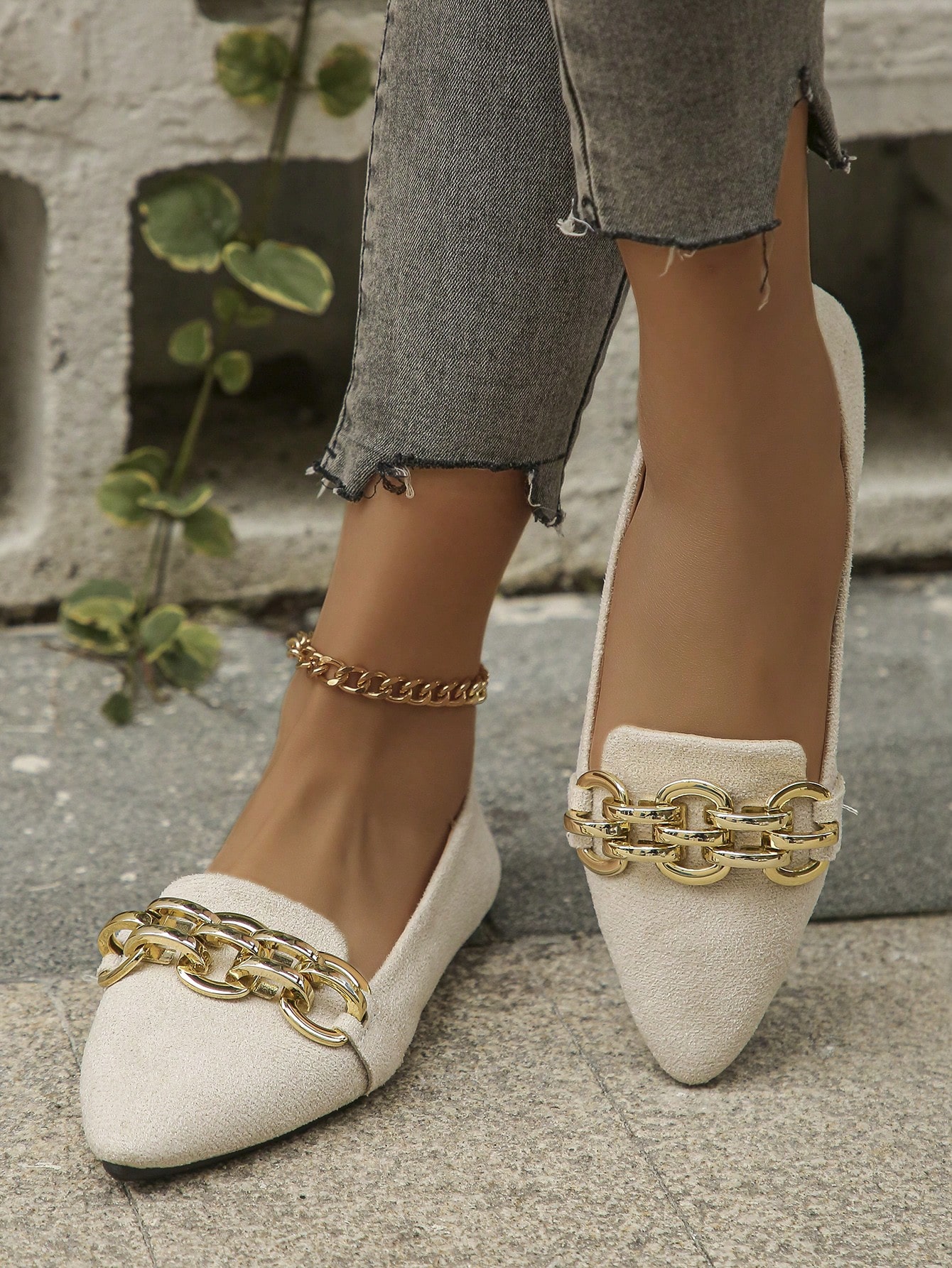 In Beige Women Flats