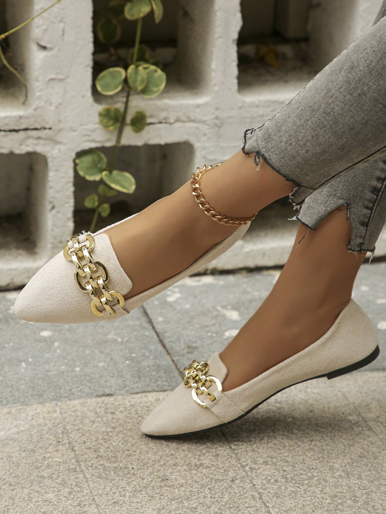 In Beige Women Flats