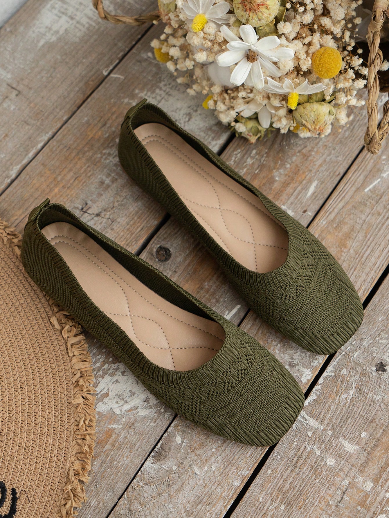 In Olive Green Women Shoes