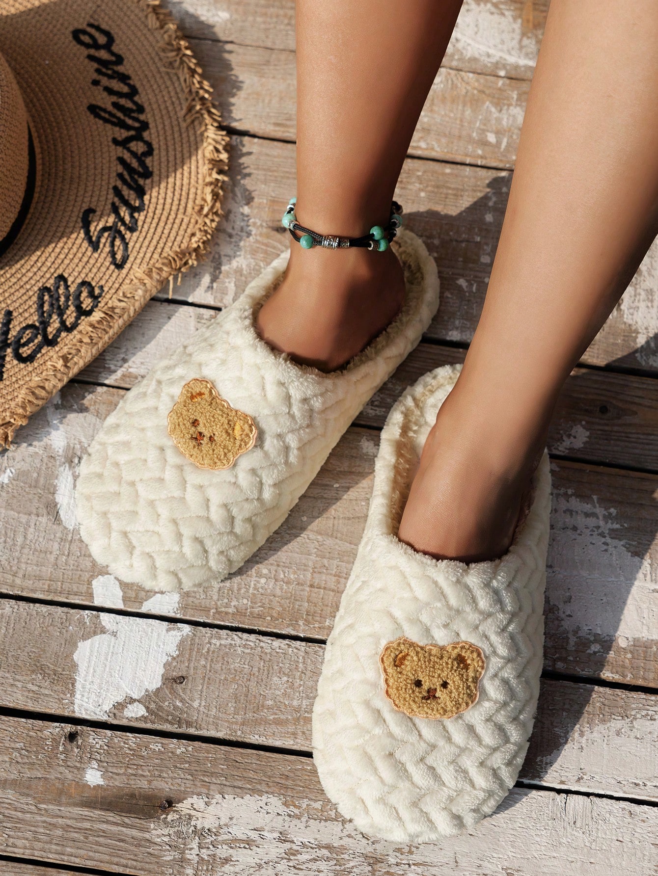 In Beige Women Home Slippers