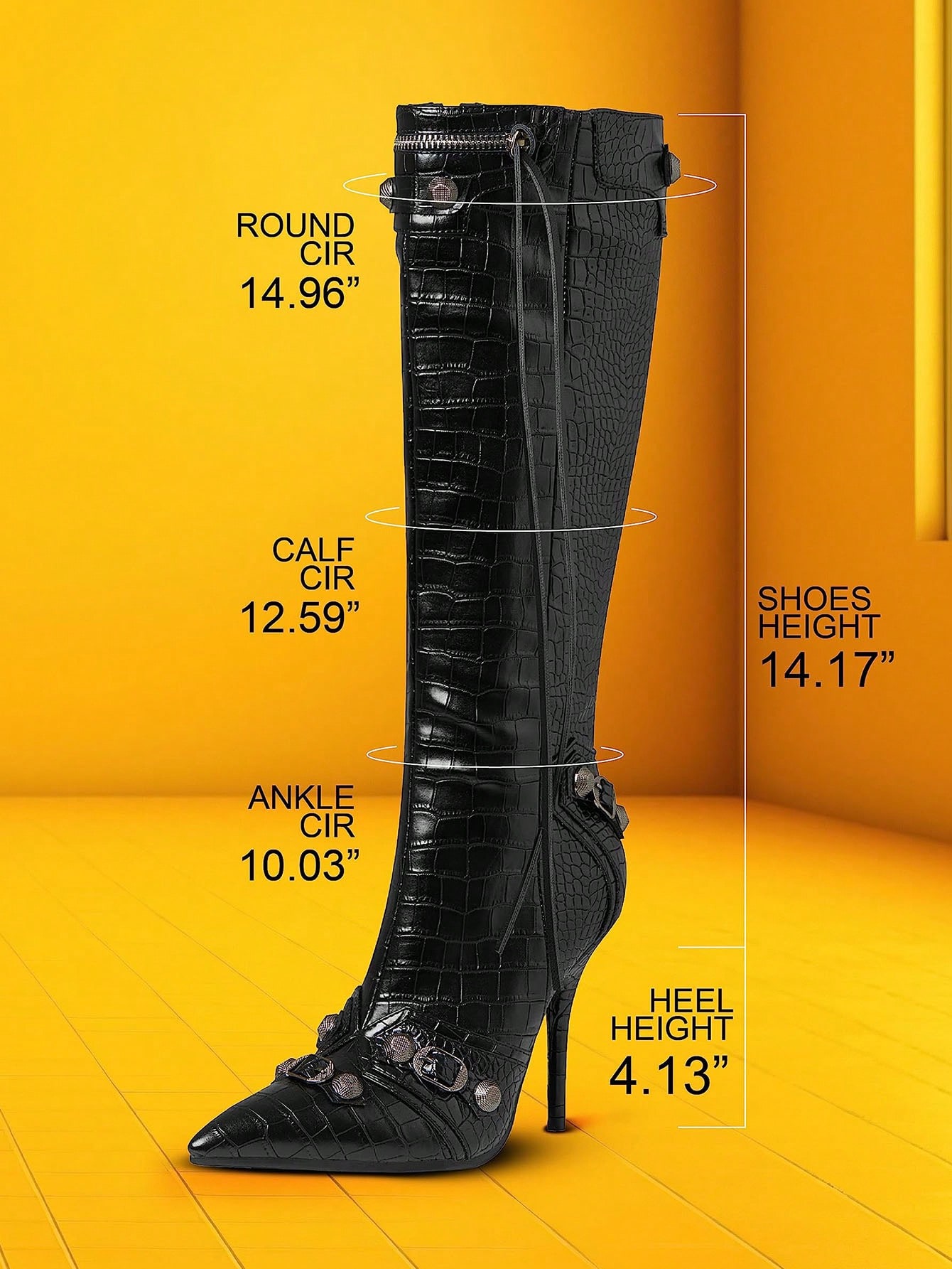 In Black Women Knee-High Boots