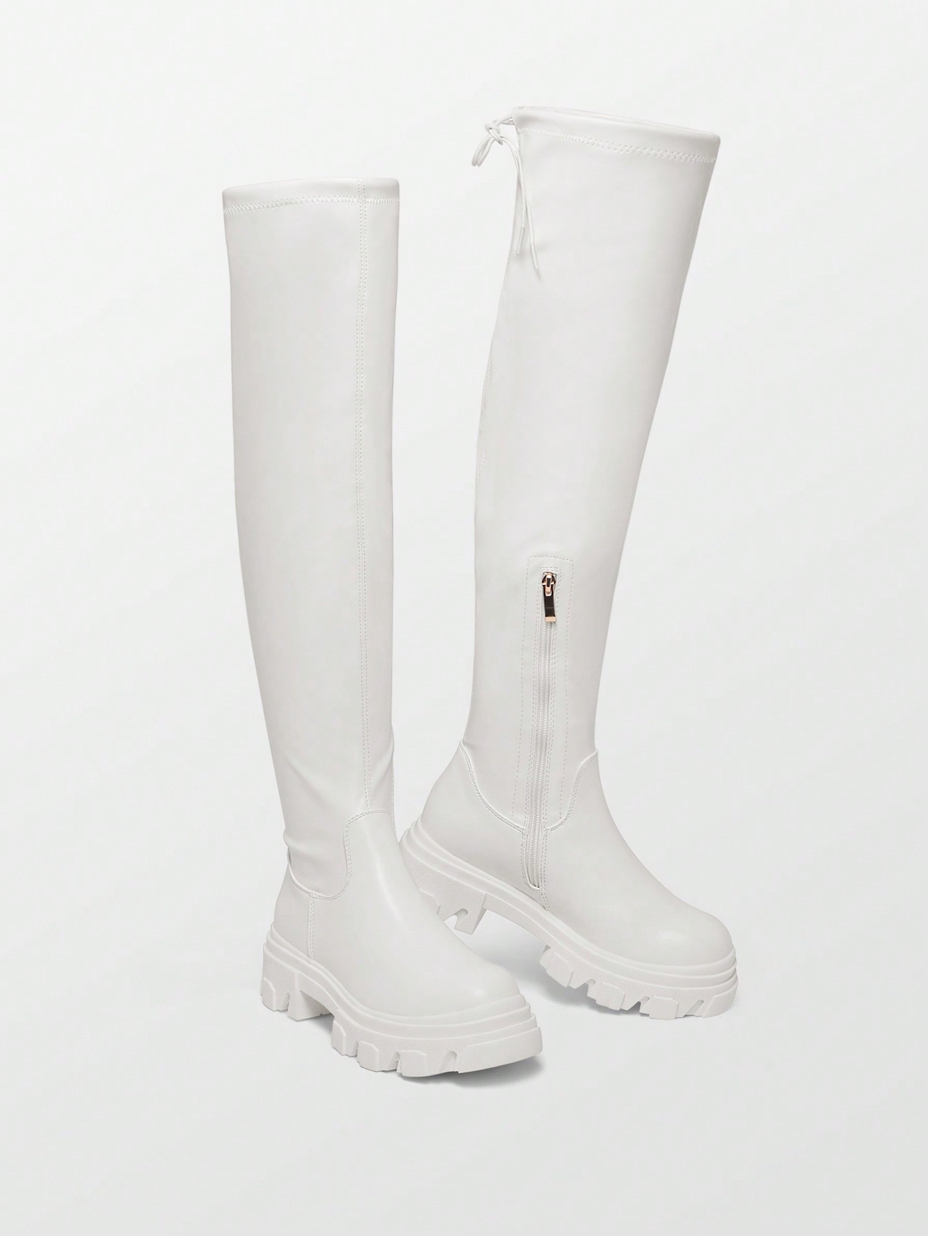 In White Women Over-the-Knee Boots