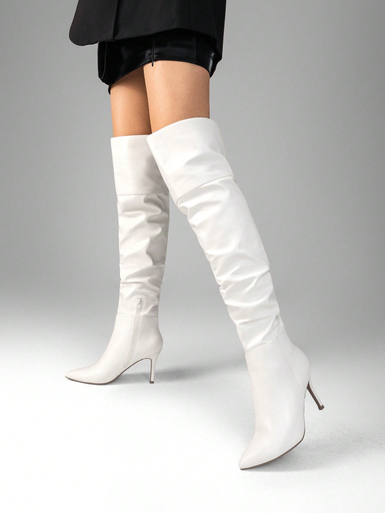 In White Women Over-the-Knee Boots