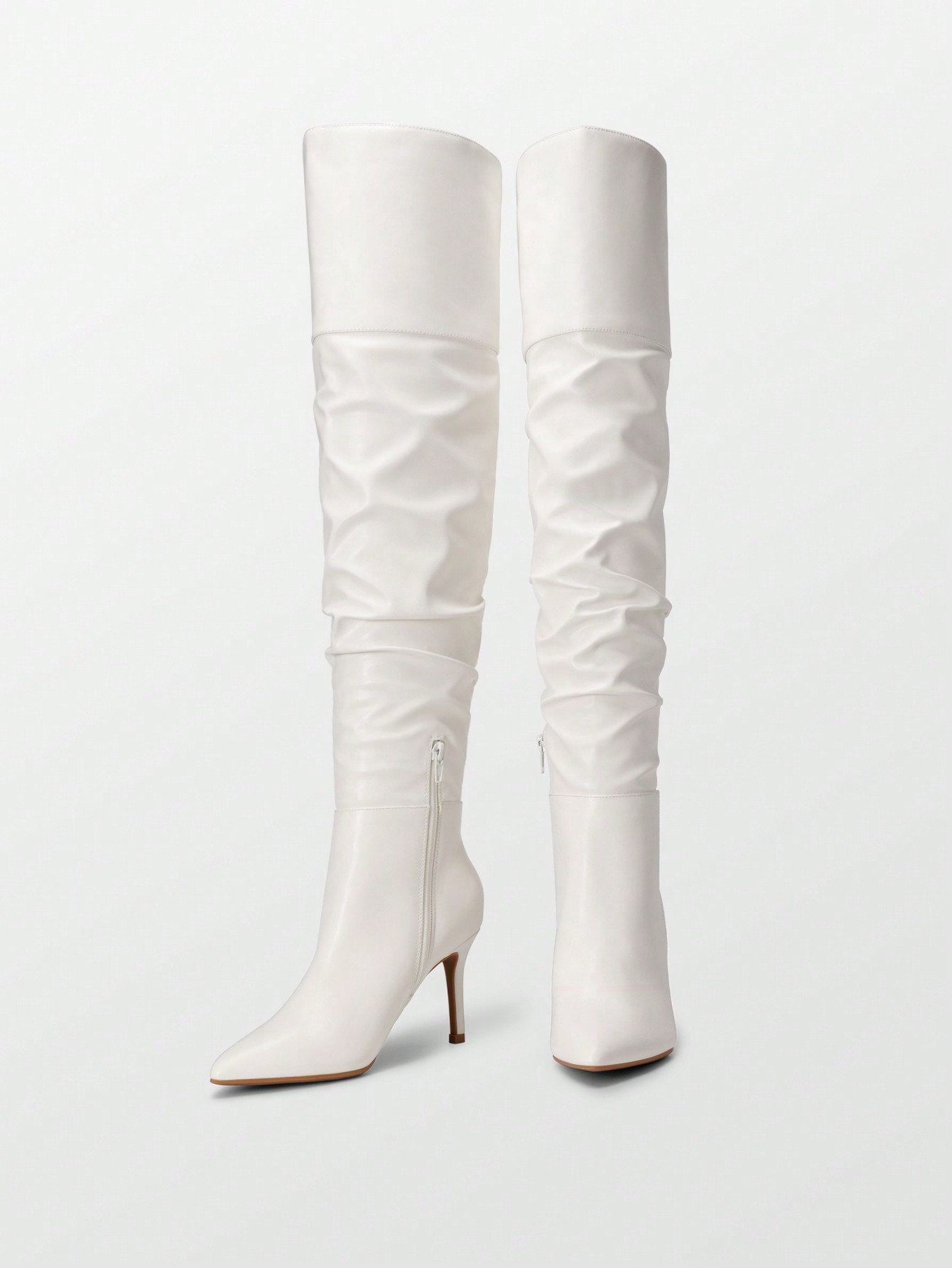 In White Women Over-the-Knee Boots