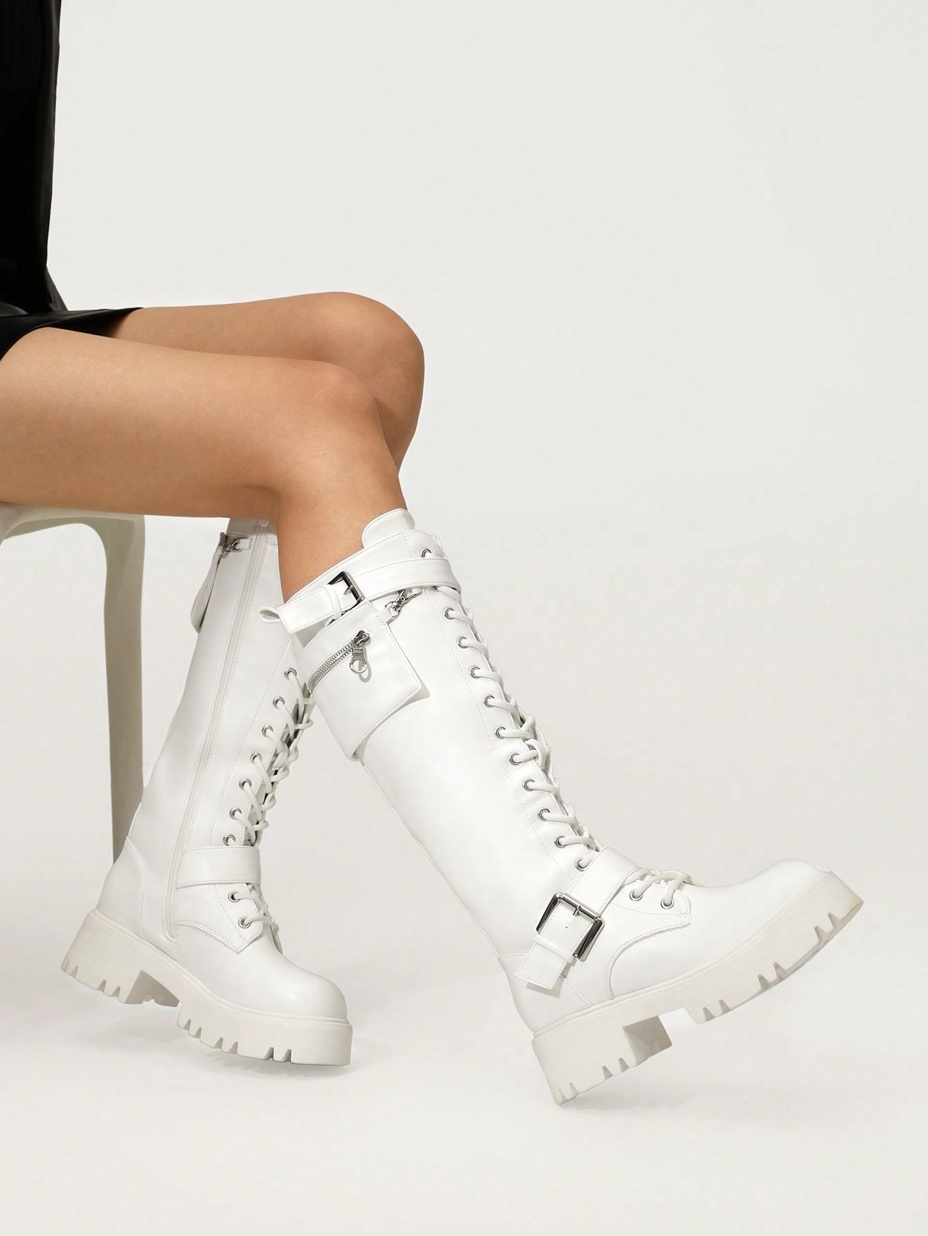 In White Women Knee-High Boots