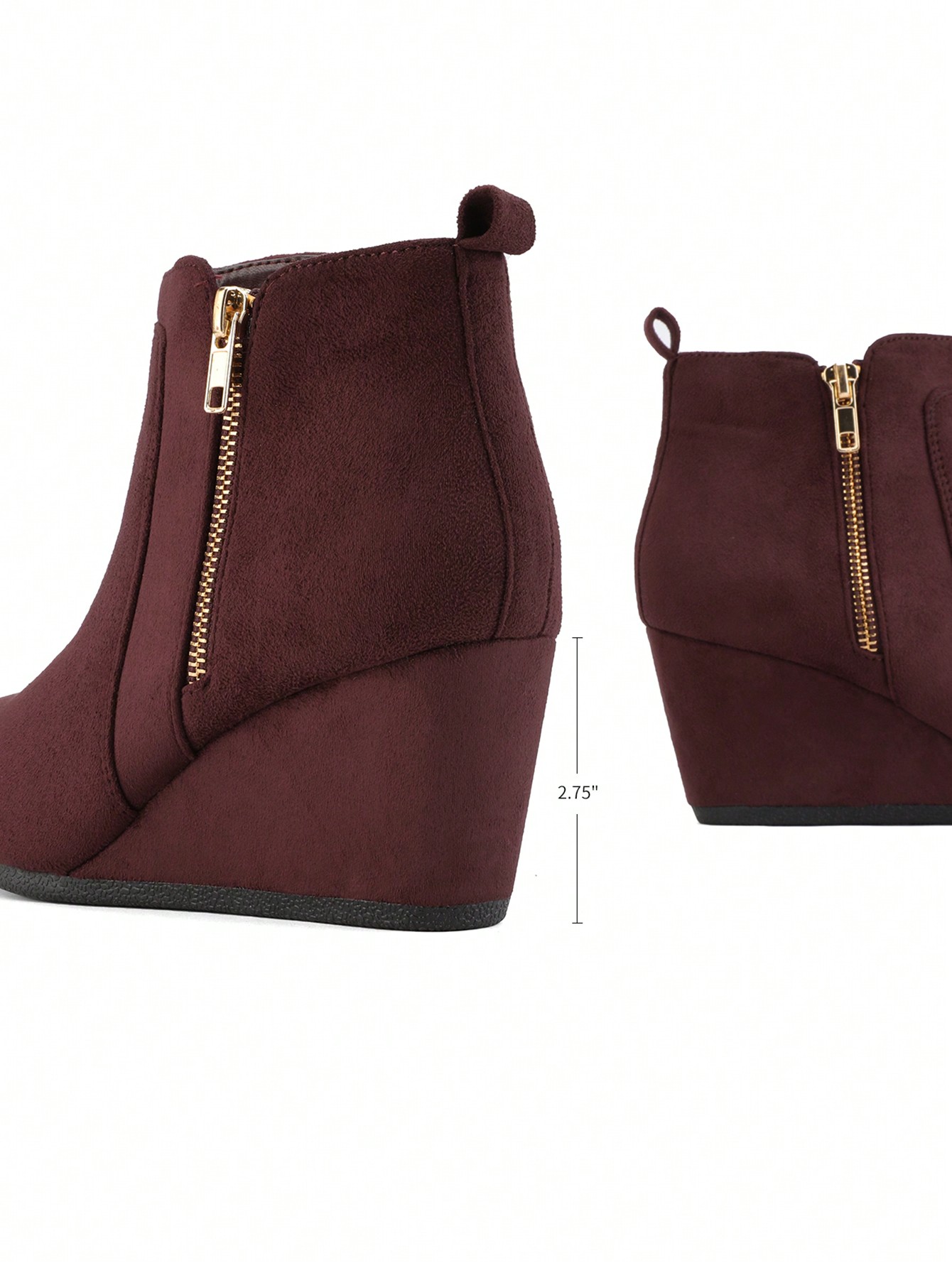 In Burgundy Women Fashion Boots