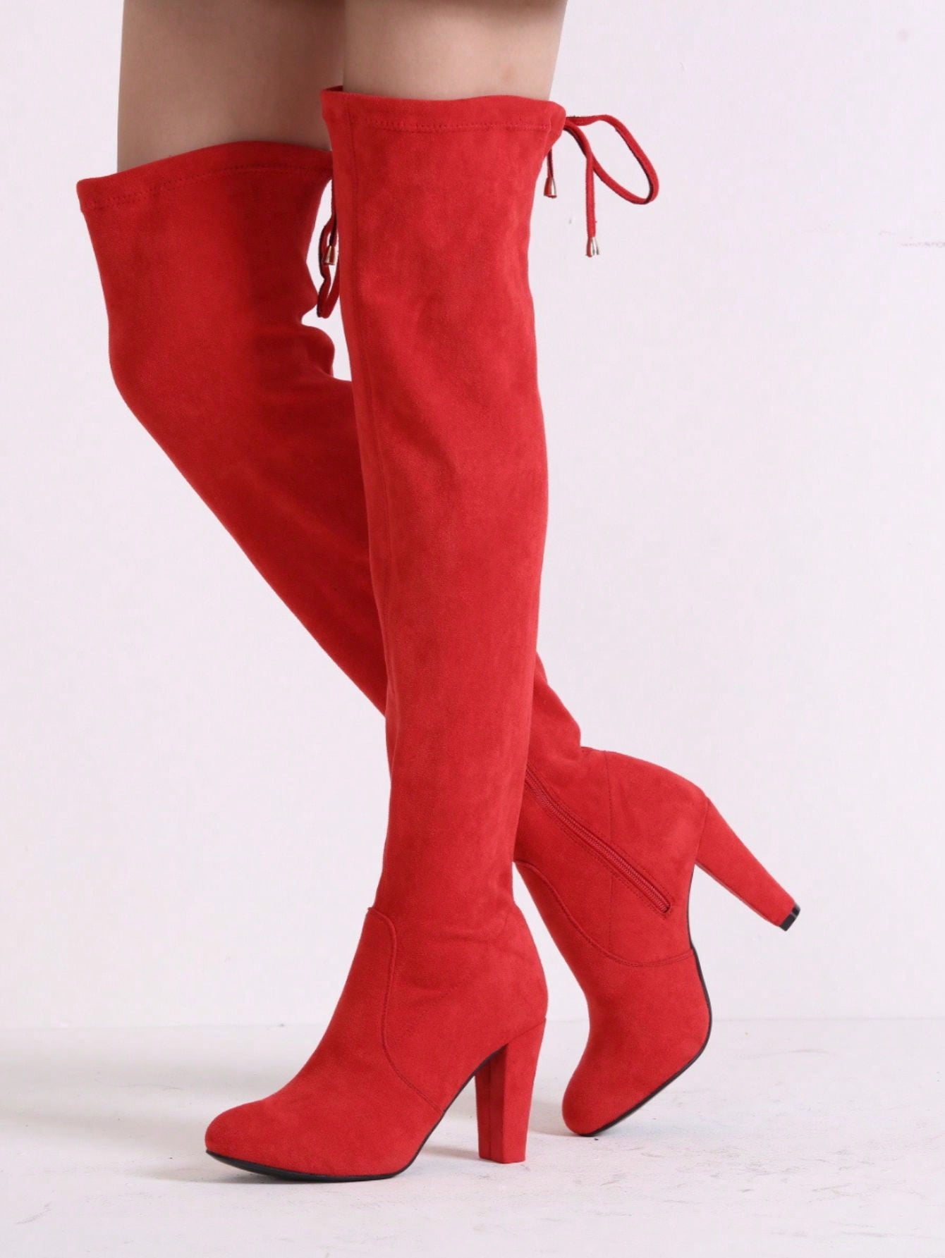 In Red Women Over-the-Knee Boots