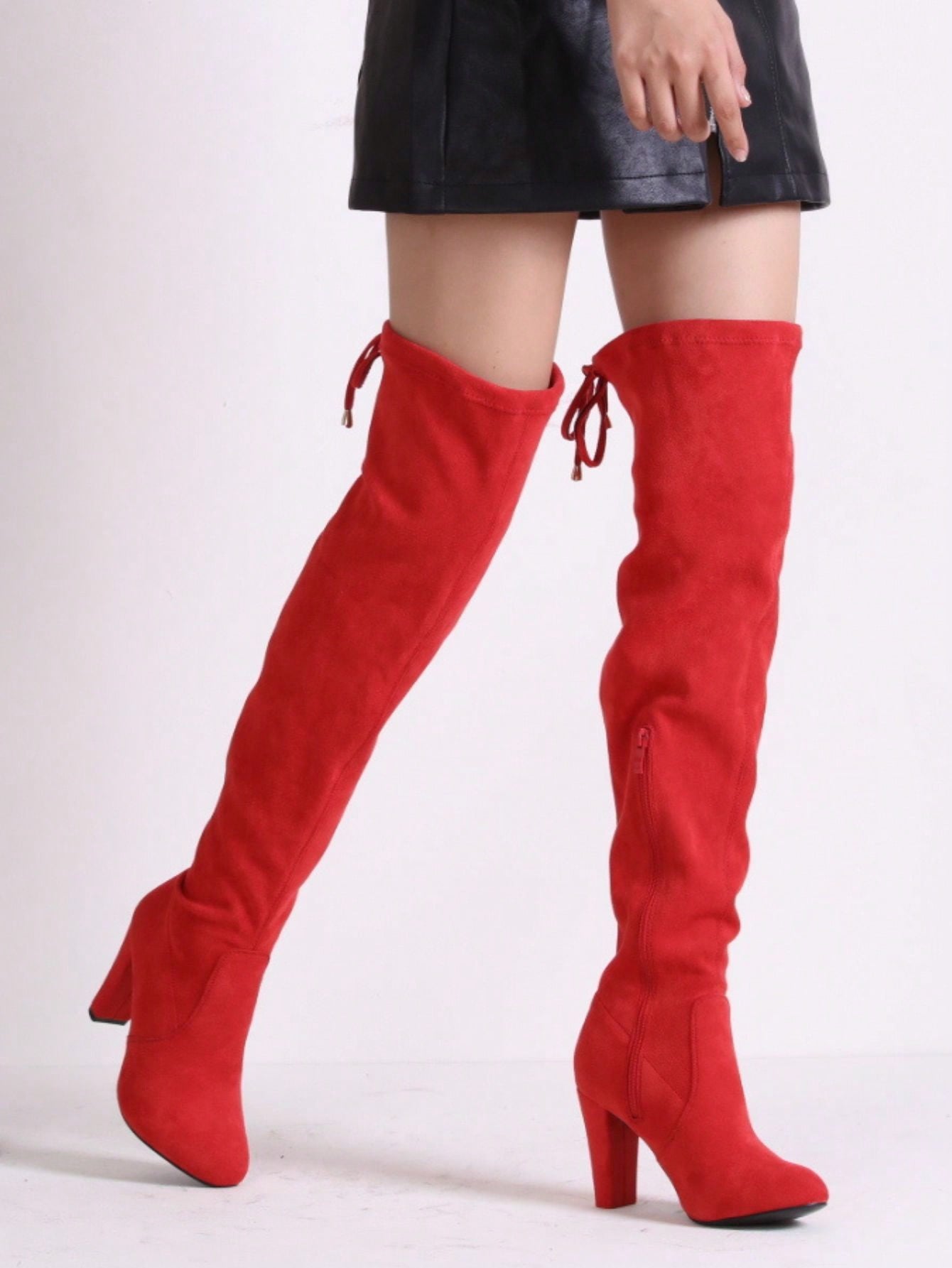 In Red Women Over-the-Knee Boots