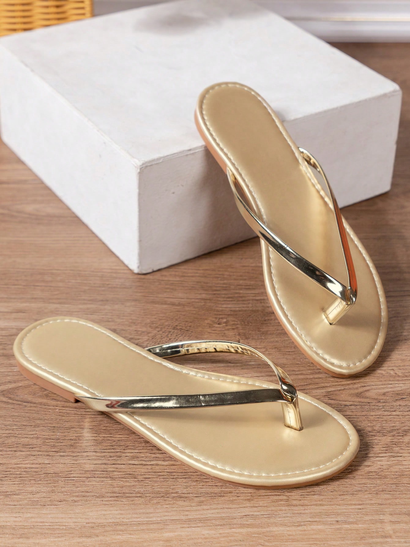 In Gold Women Slippers