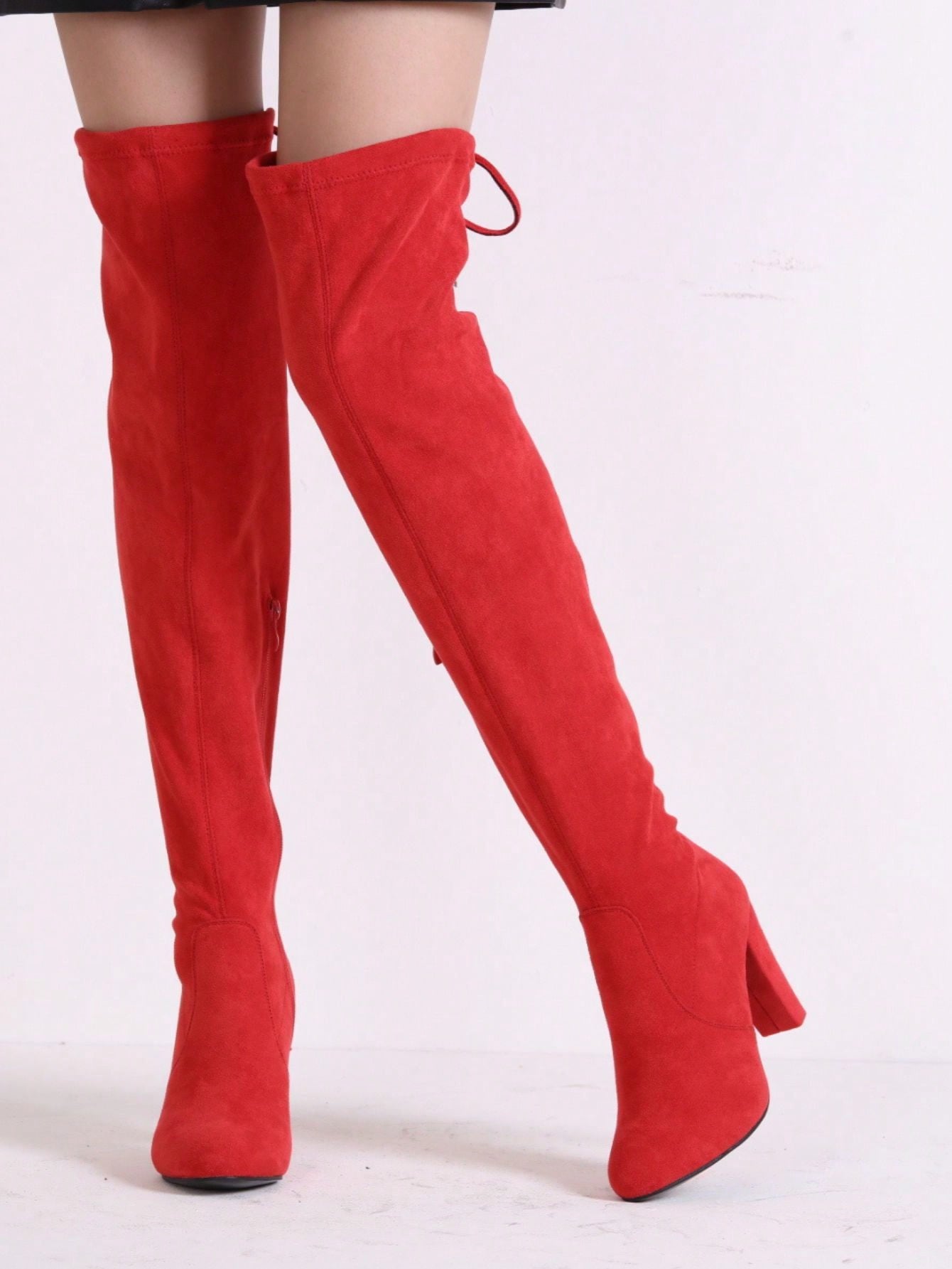 In Red Women Over-the-Knee Boots