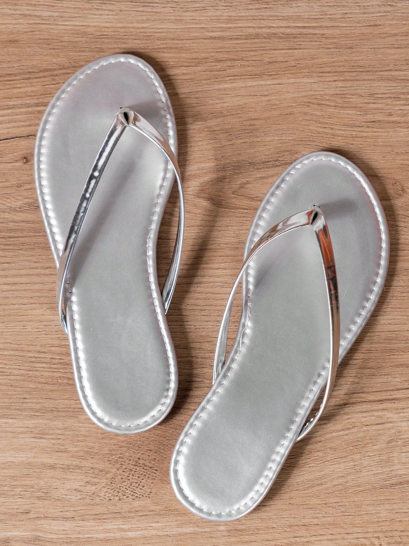 In Silver Women Slippers