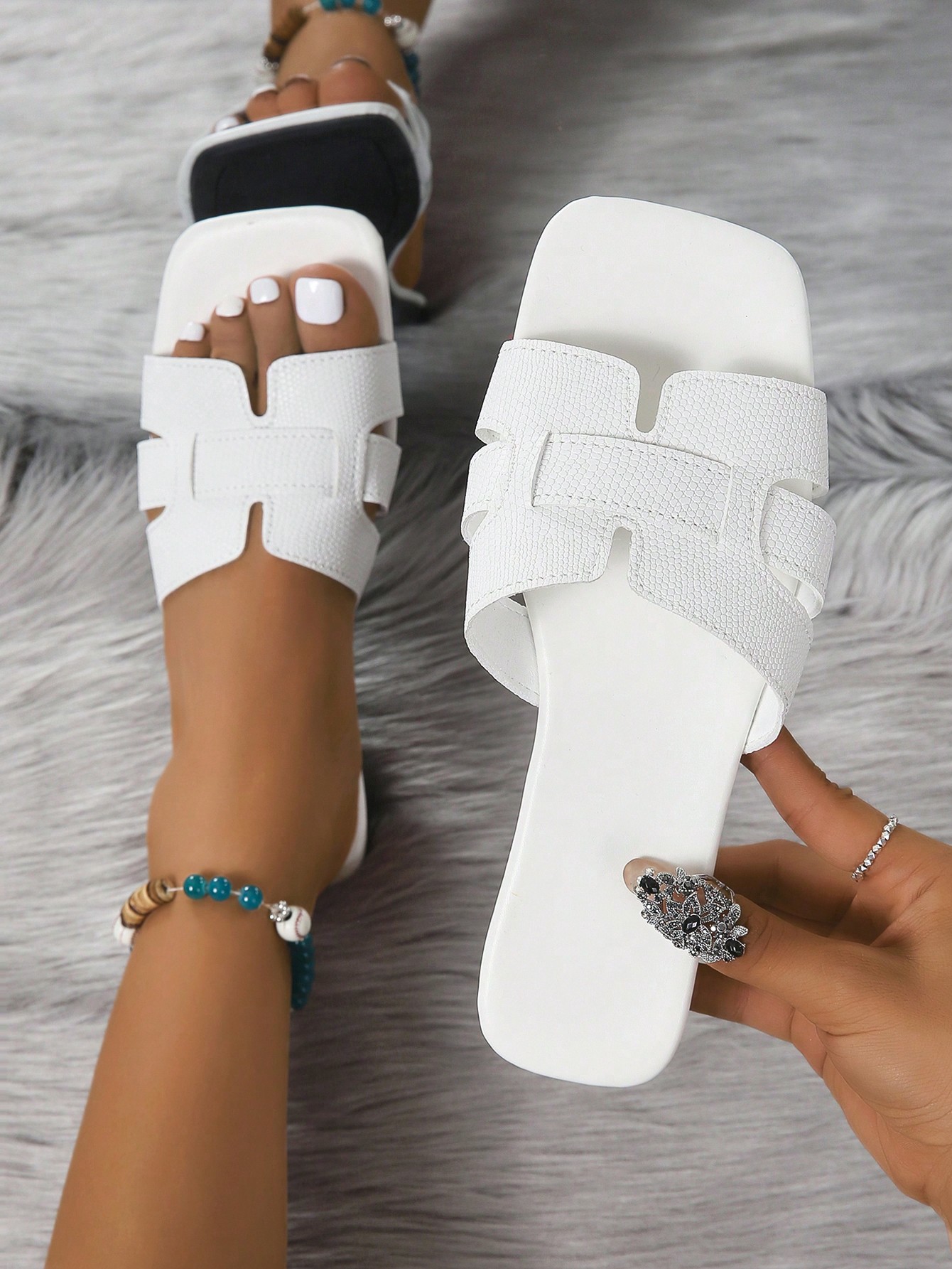 In White Women Flat Sandals