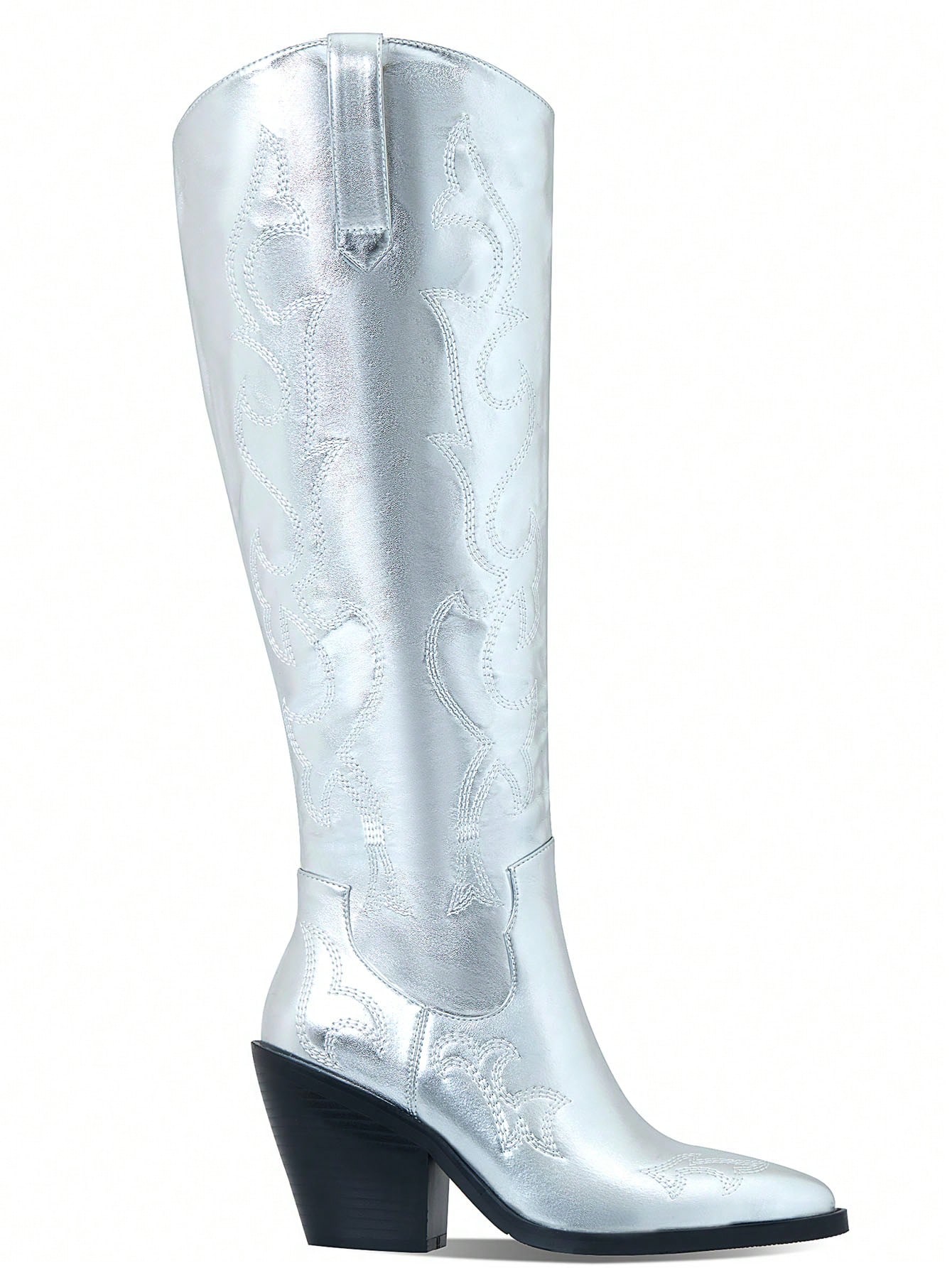 In Silver Women Knee-High Boots