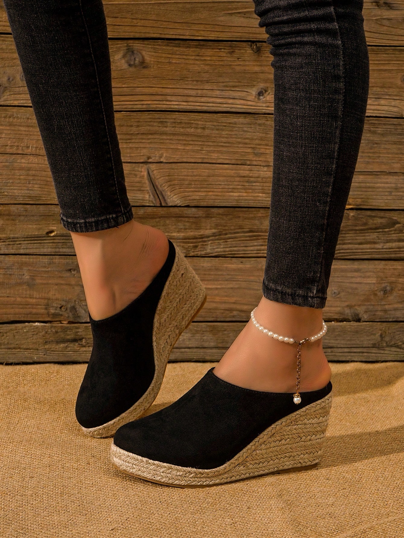 In Black Women Wedges & Flatform