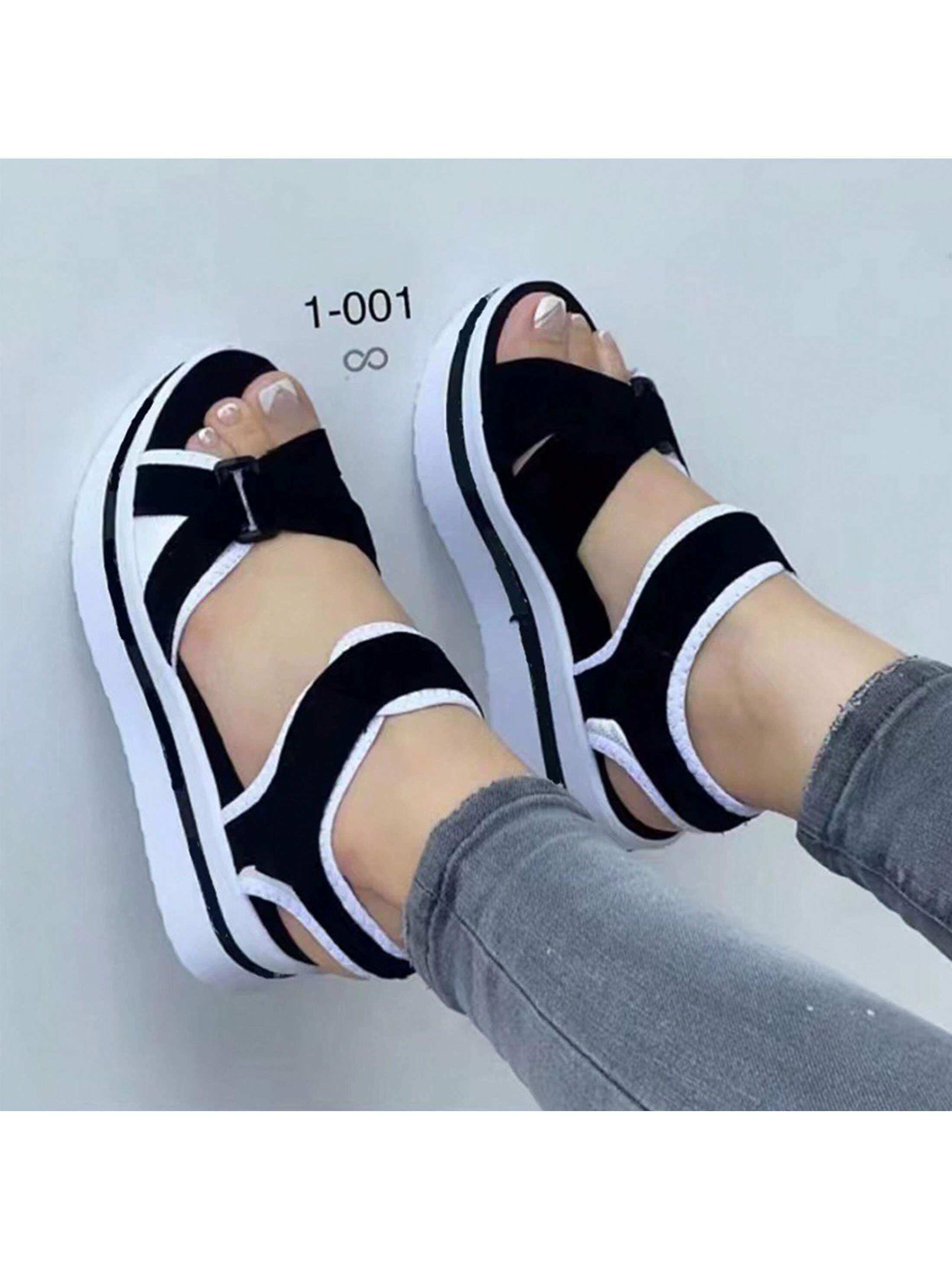 In Black and White Women Sandals