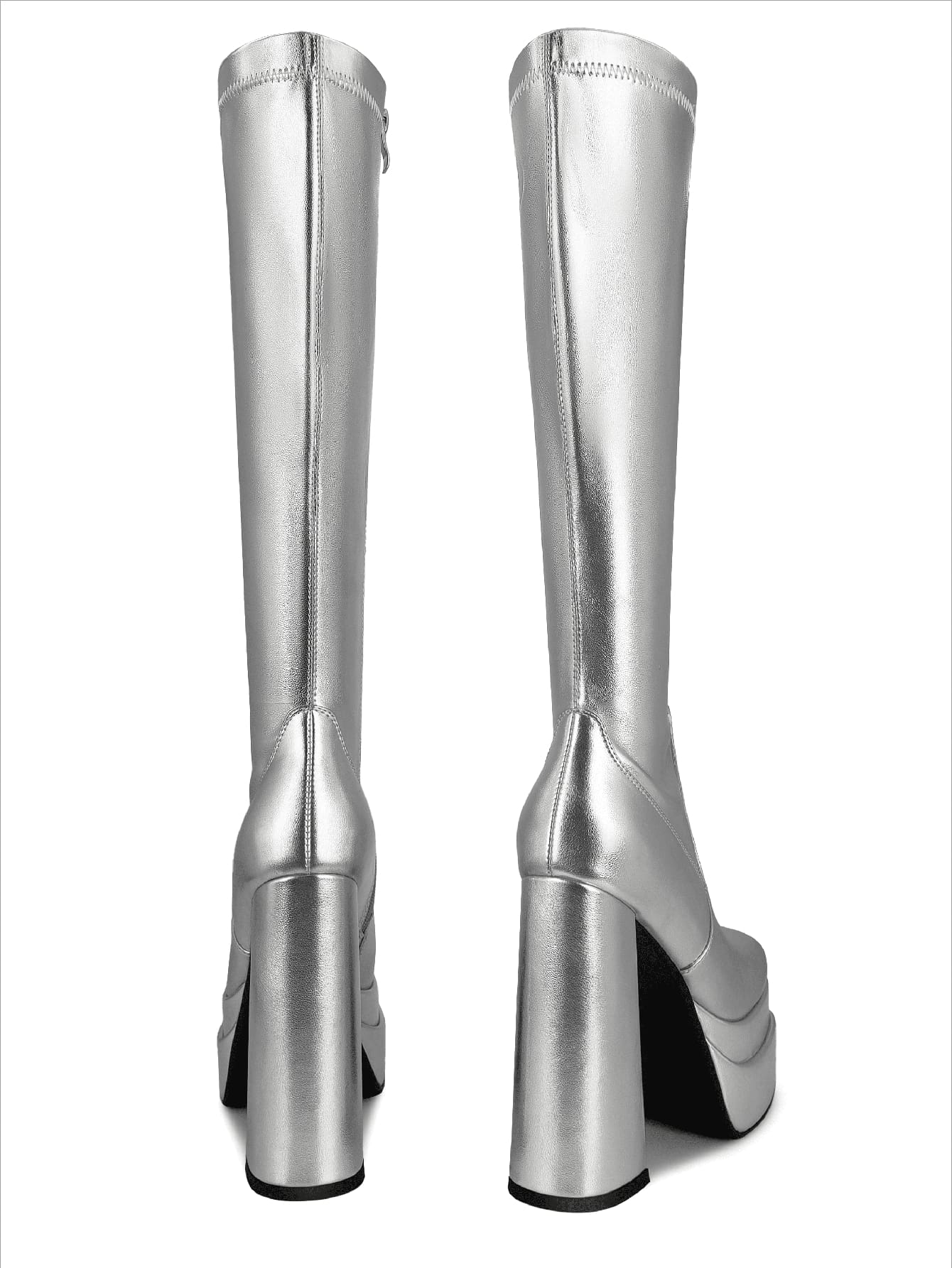 In Silver Women Knee-High Boots