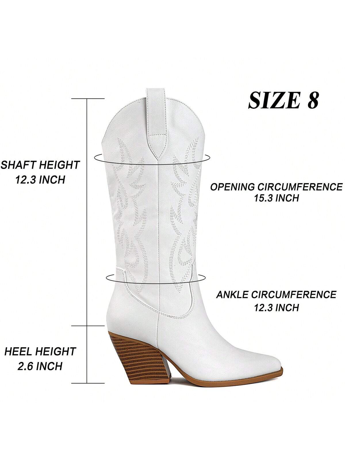 In White Women Mid-Calf Boots