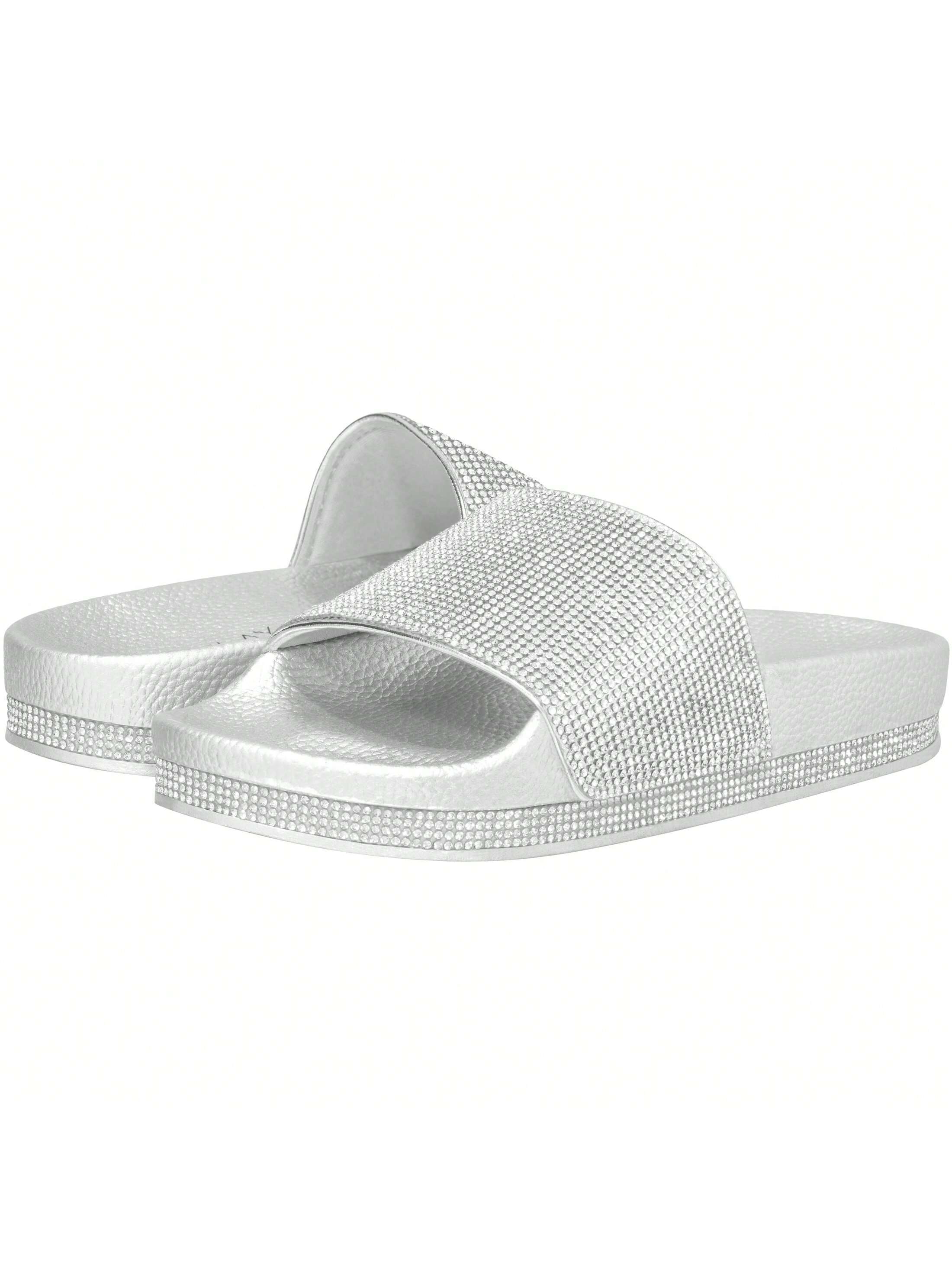 In Silver Women Slippers