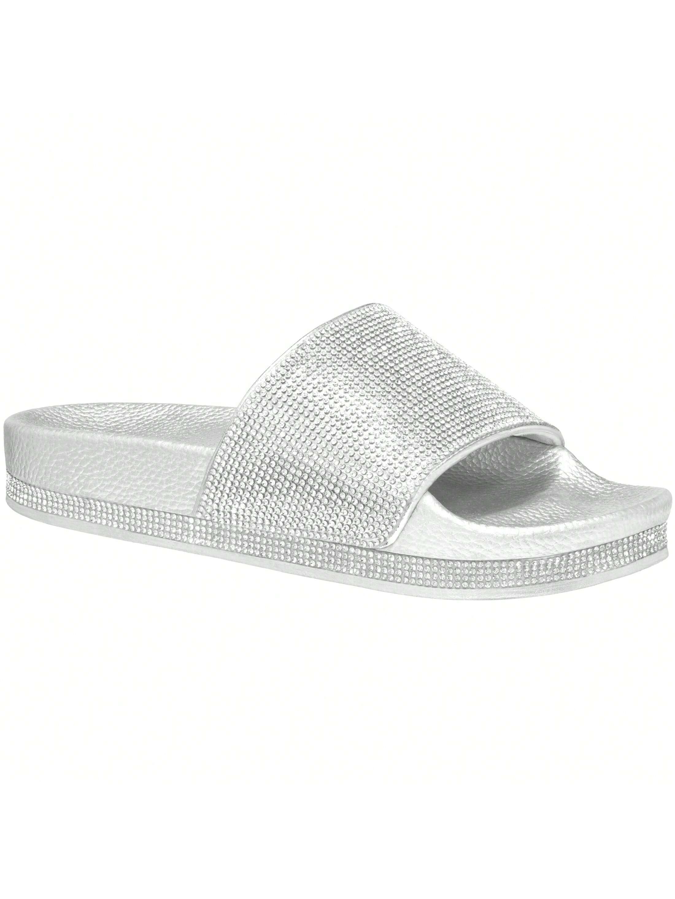 In Silver Women Slippers