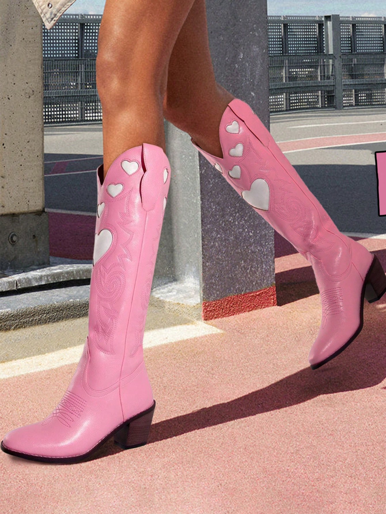 In Pink Women Knee-High Boots