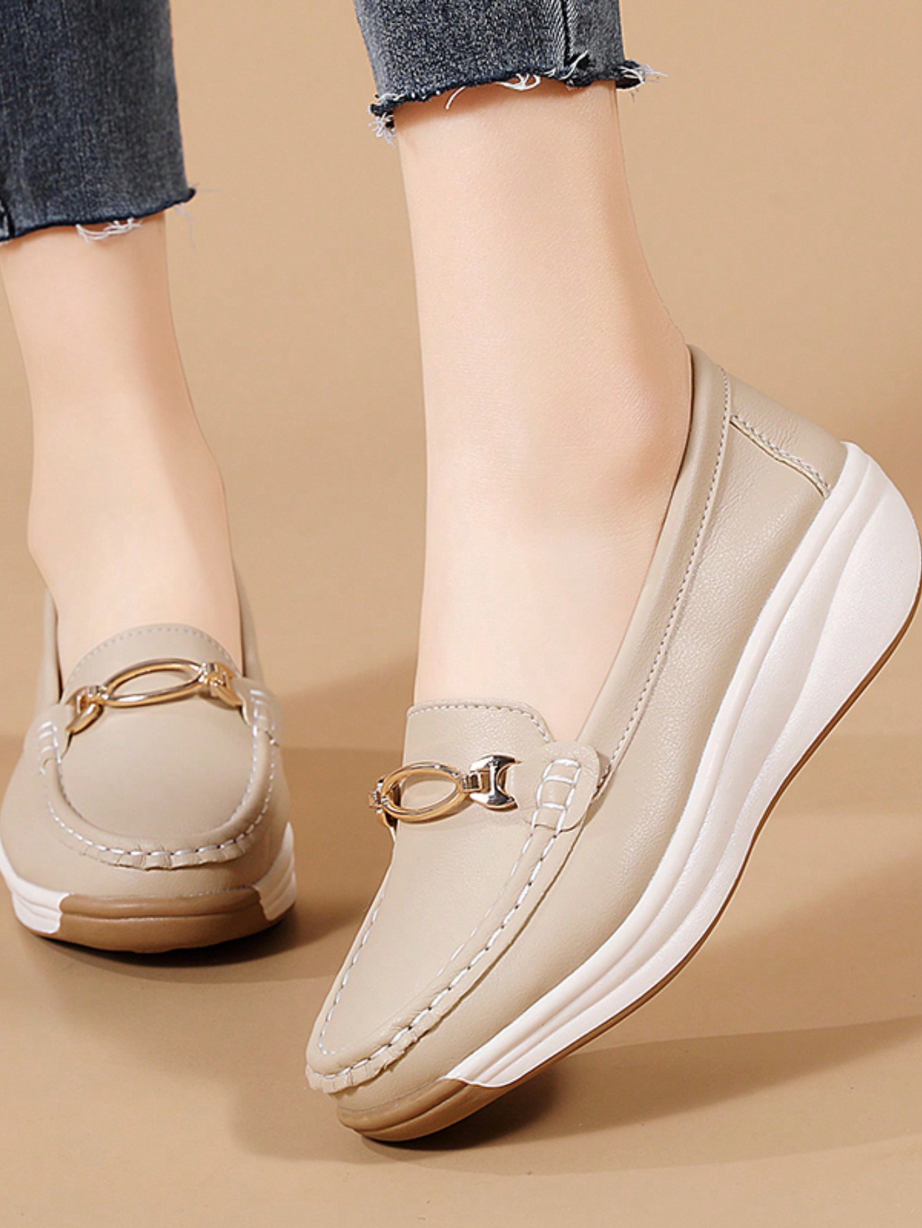 In Beige Women Wedges & Flatform