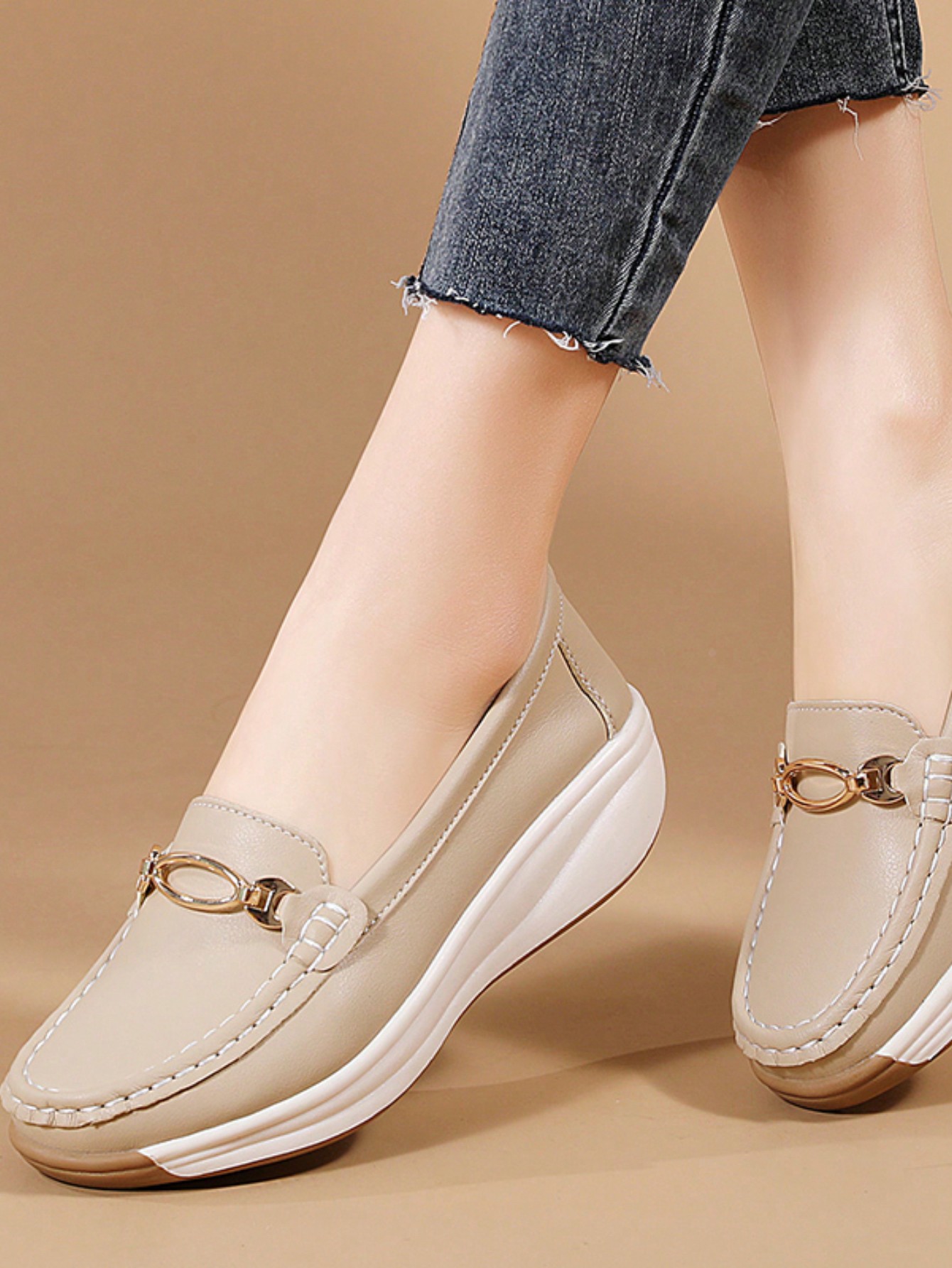 In Beige Women Wedges & Flatform