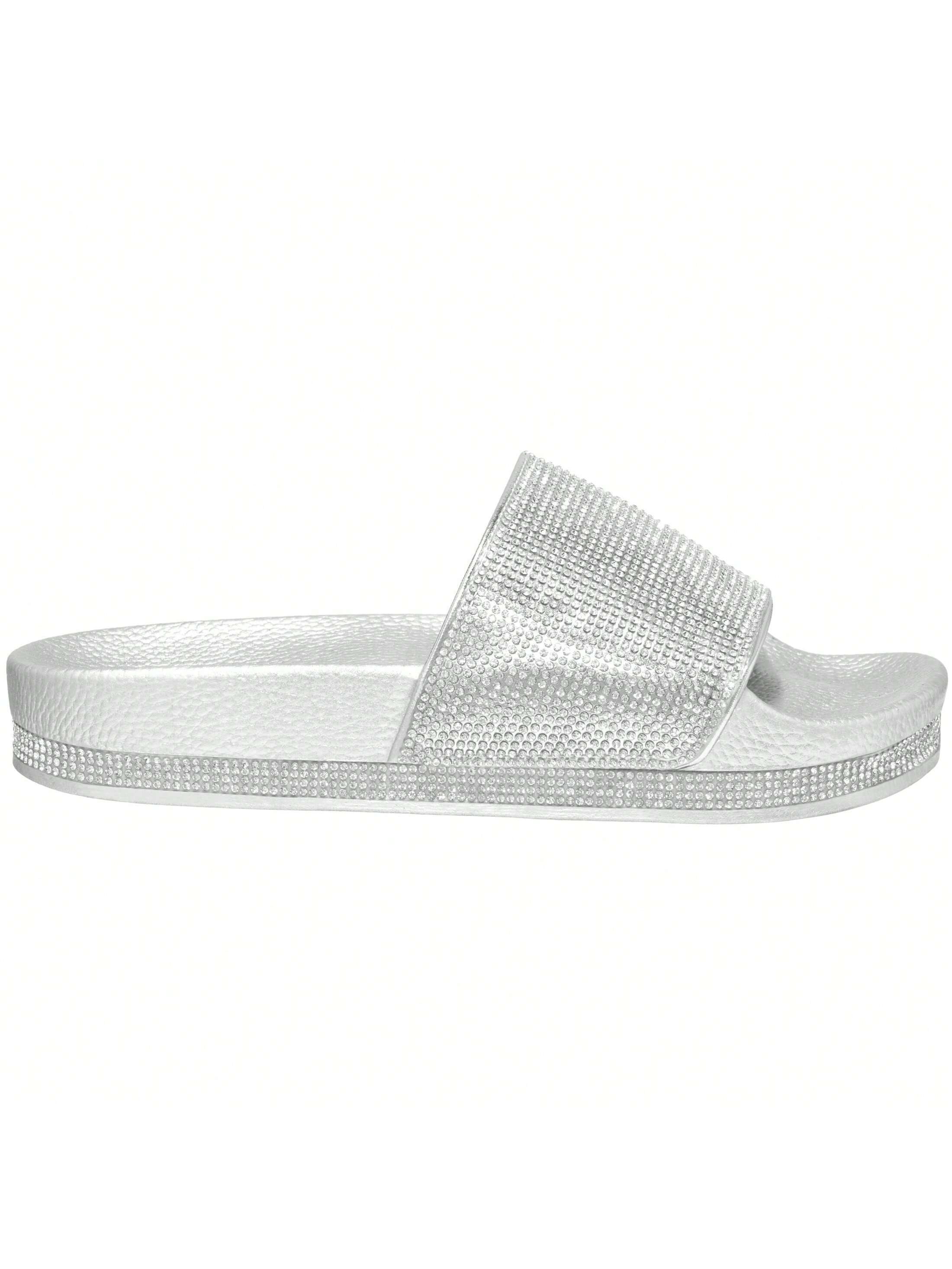 In Silver Women Slippers