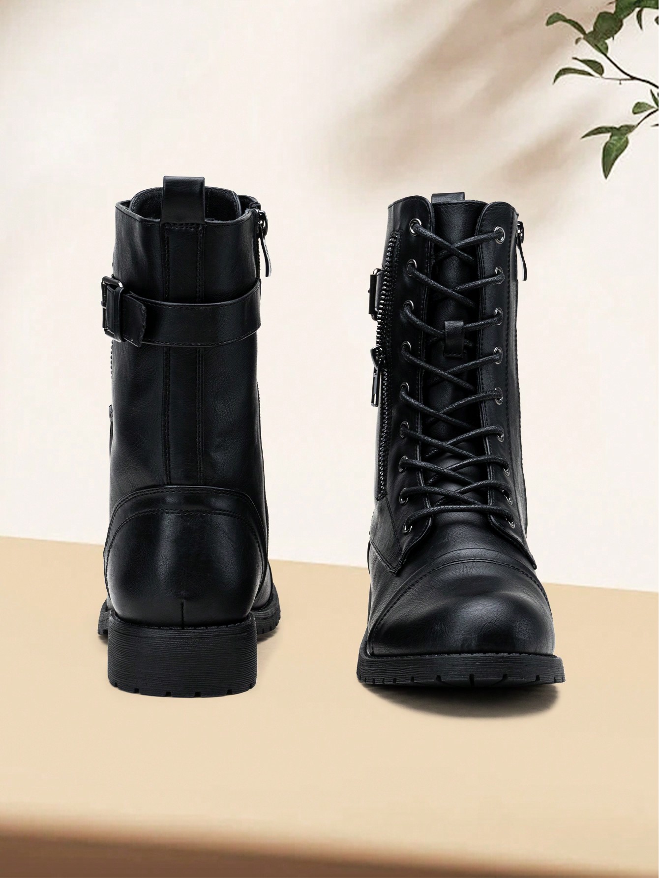 In Black Women Mid-Calf Boots