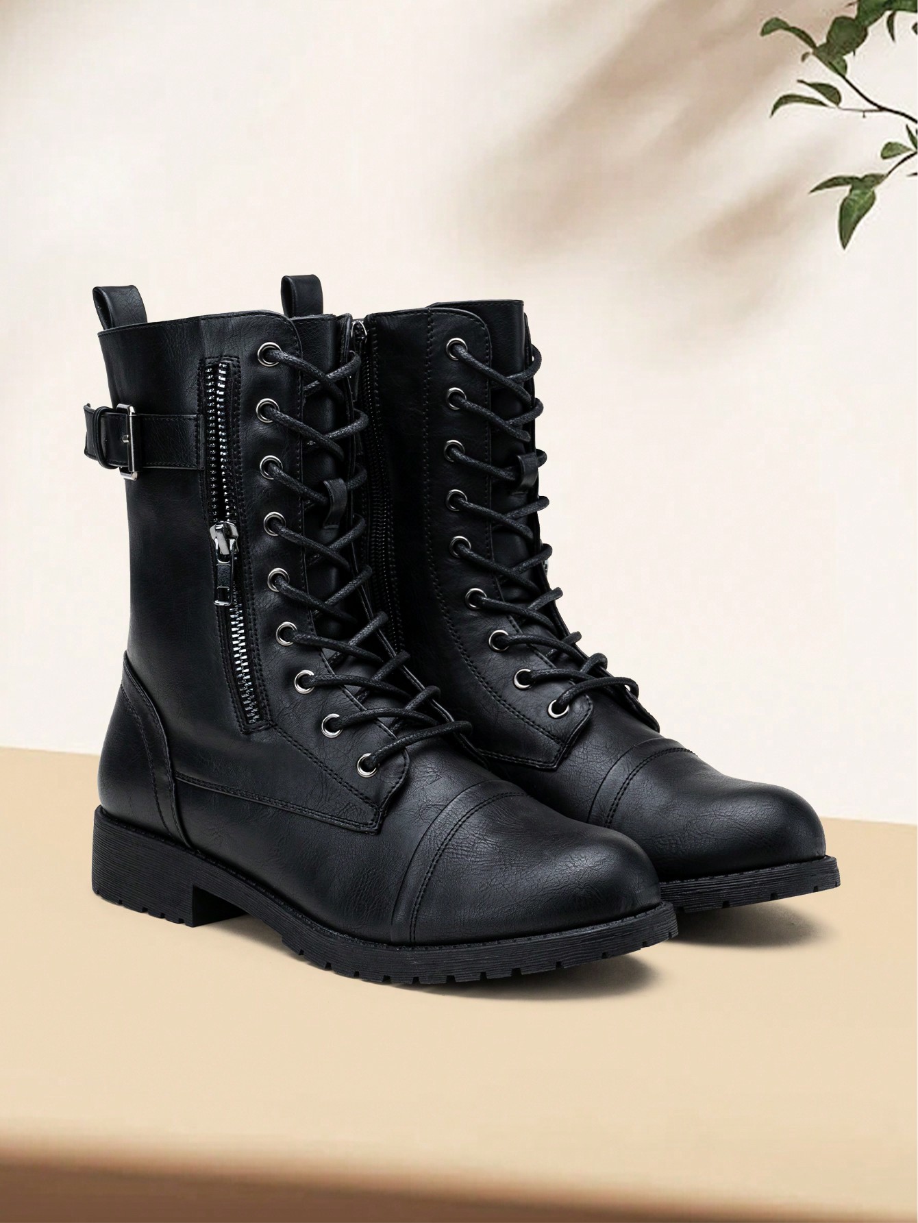 In Black Women Mid-Calf Boots