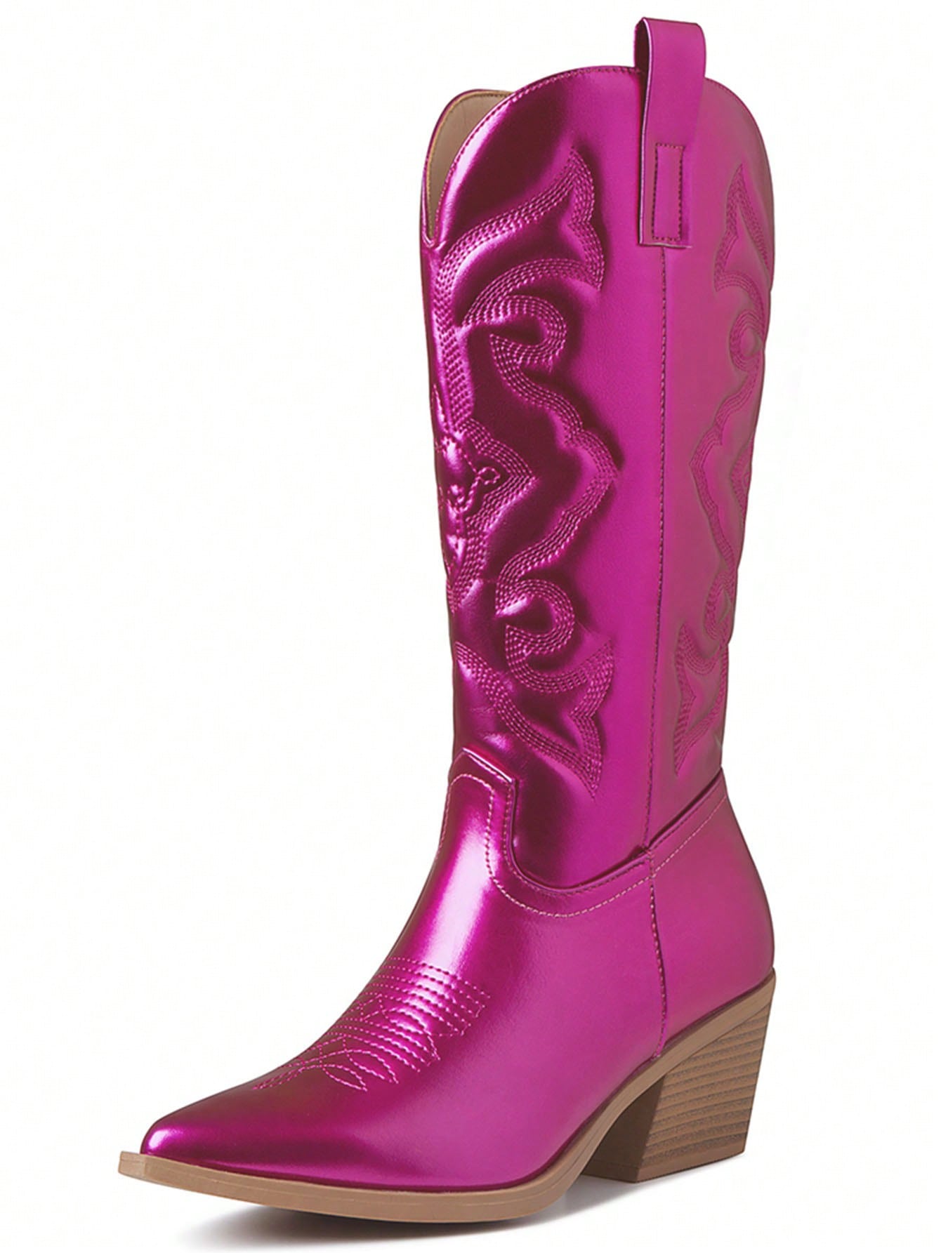 In Hot Pink Women Mid-Calf Boots