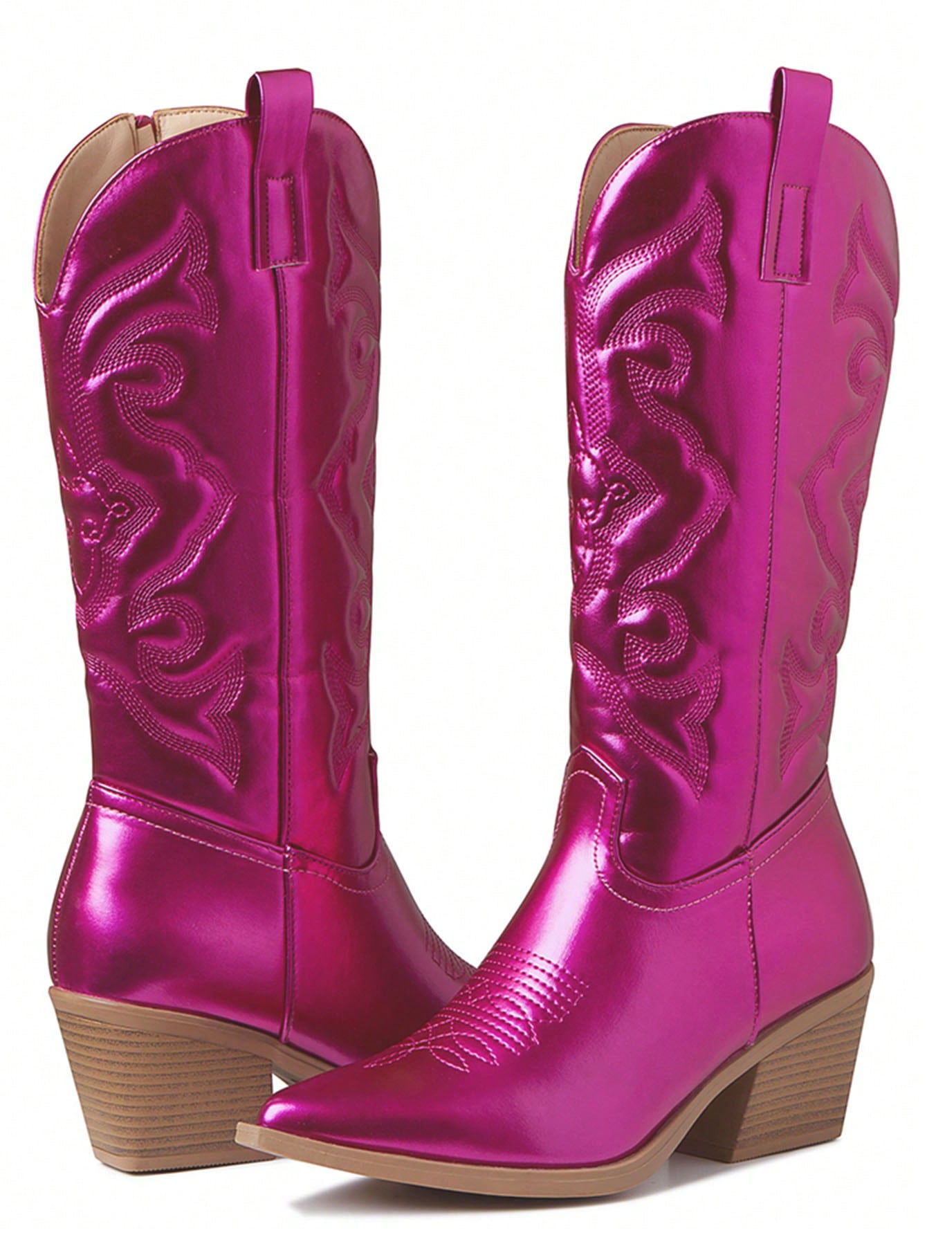 In Hot Pink Women Mid-Calf Boots