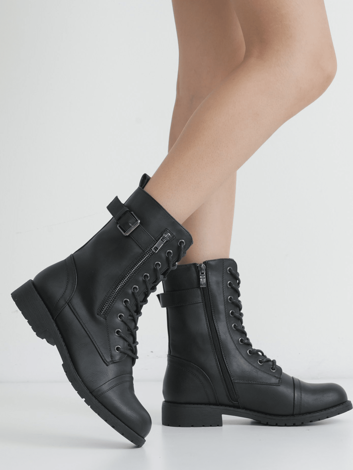 In Black Women Mid-Calf Boots