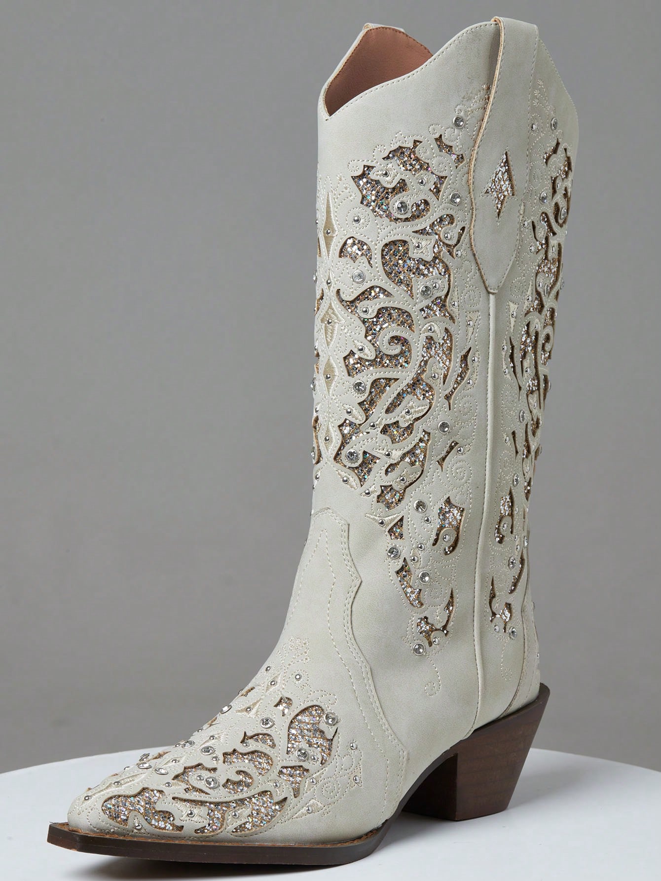 In Beige Women Mid-Calf Boots