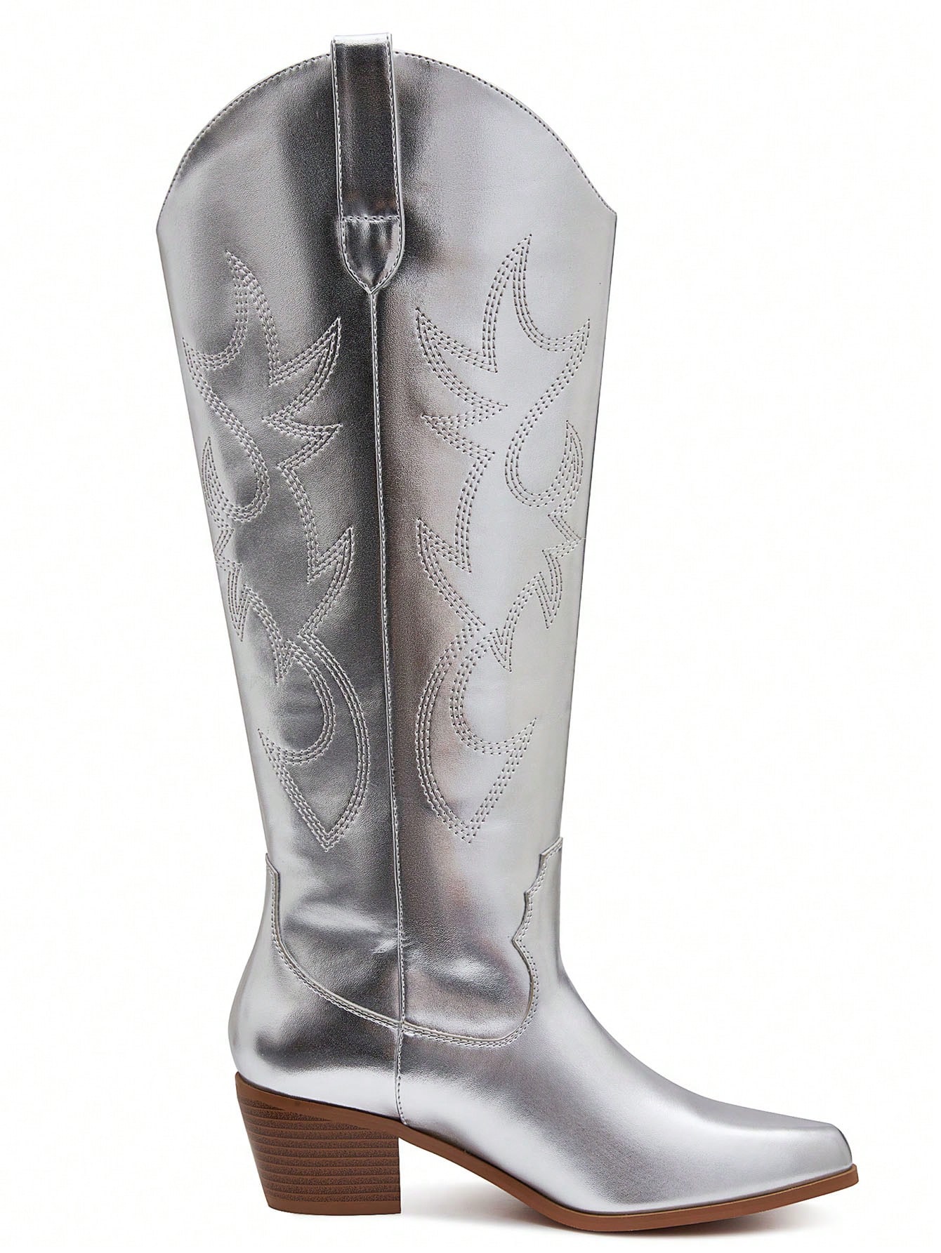 In Silver Women Knee-High Boots