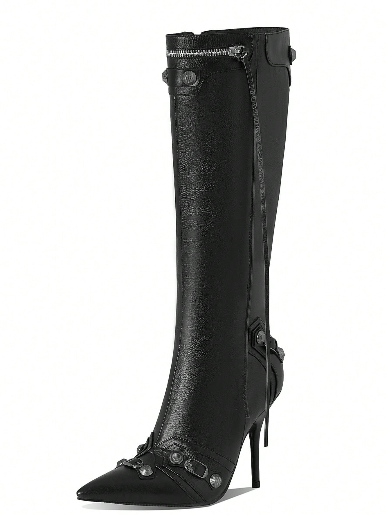 In Black Women Knee-High Boots