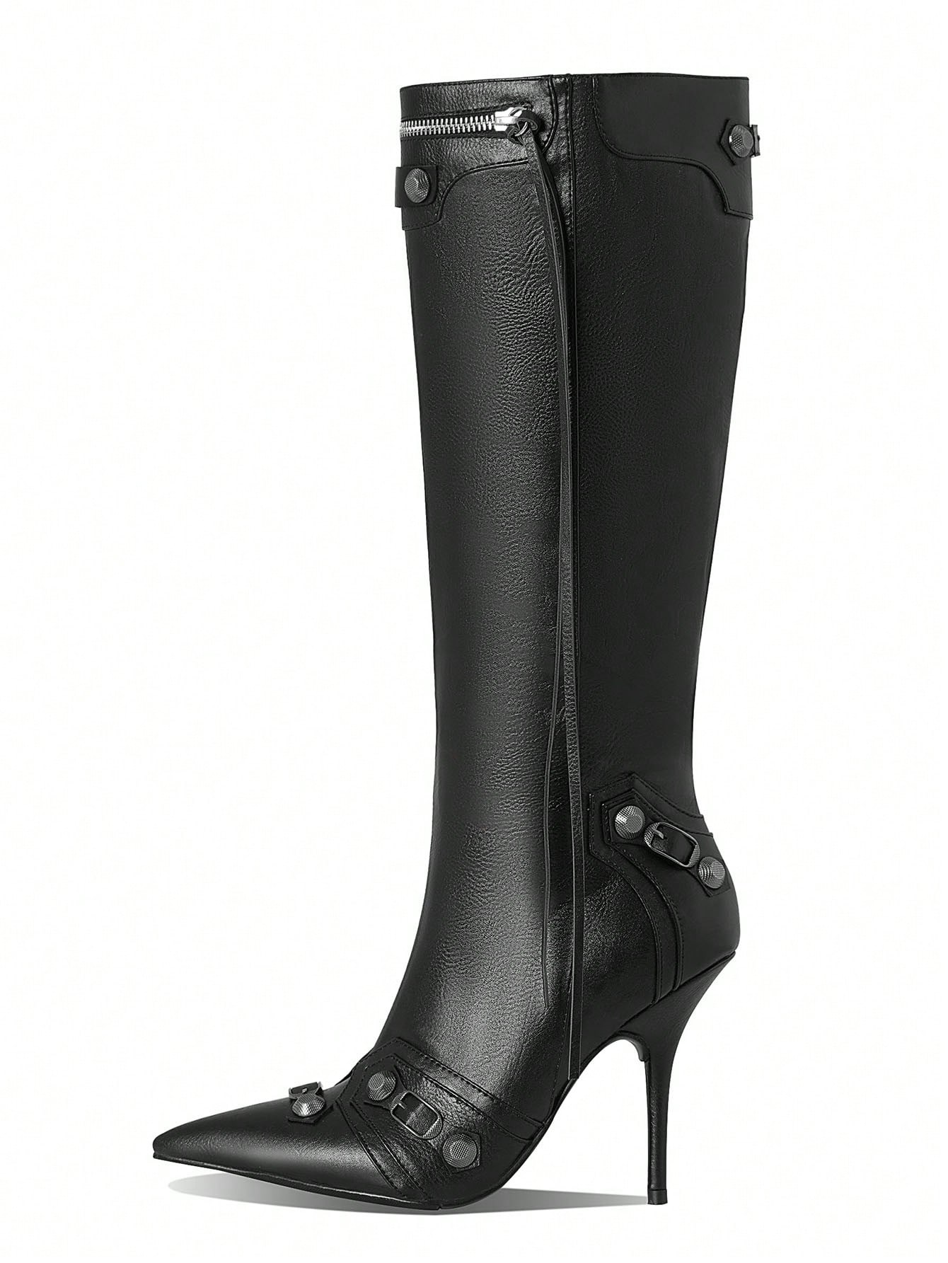 In Black Women Knee-High Boots