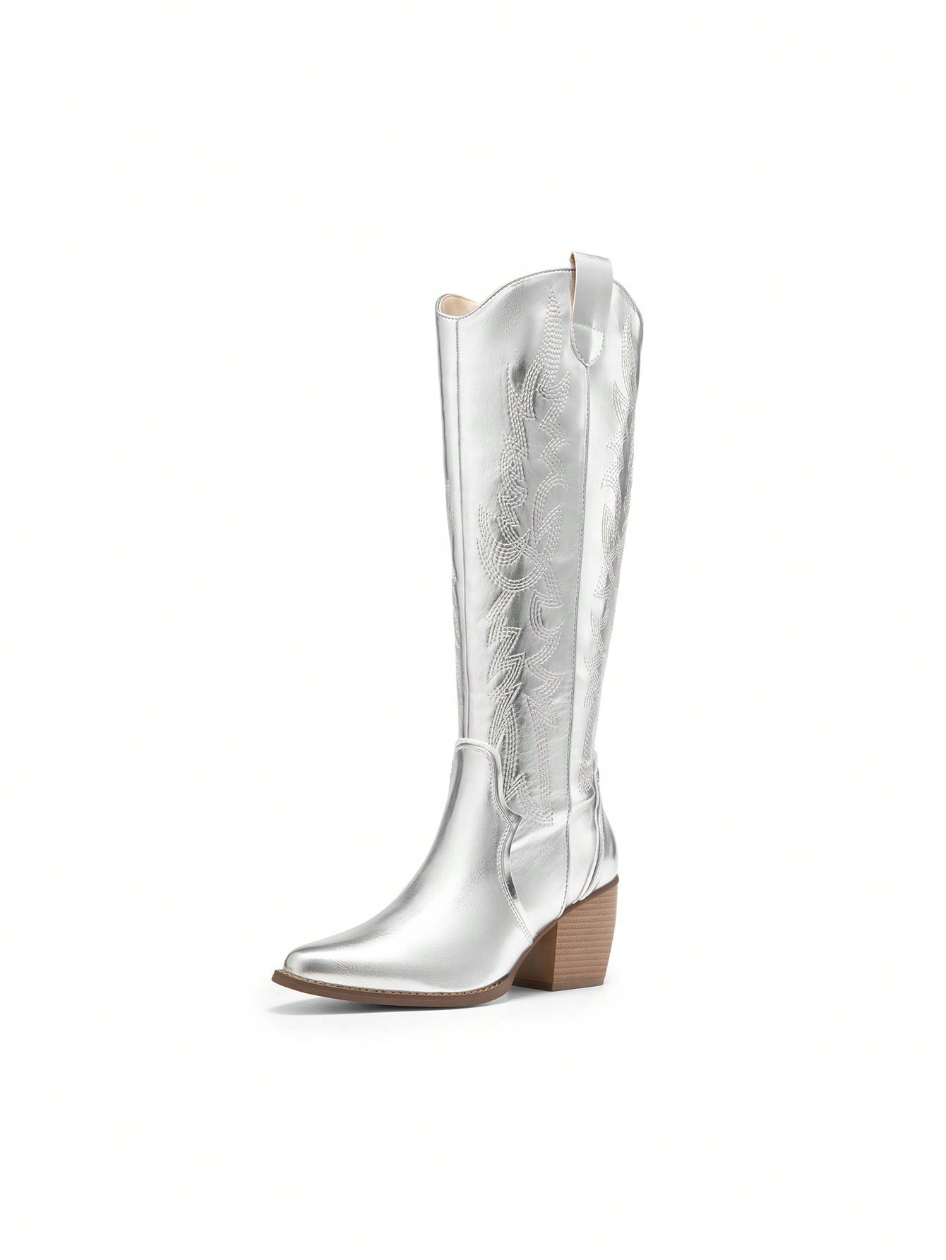 In Silver Women Knee-High Boots