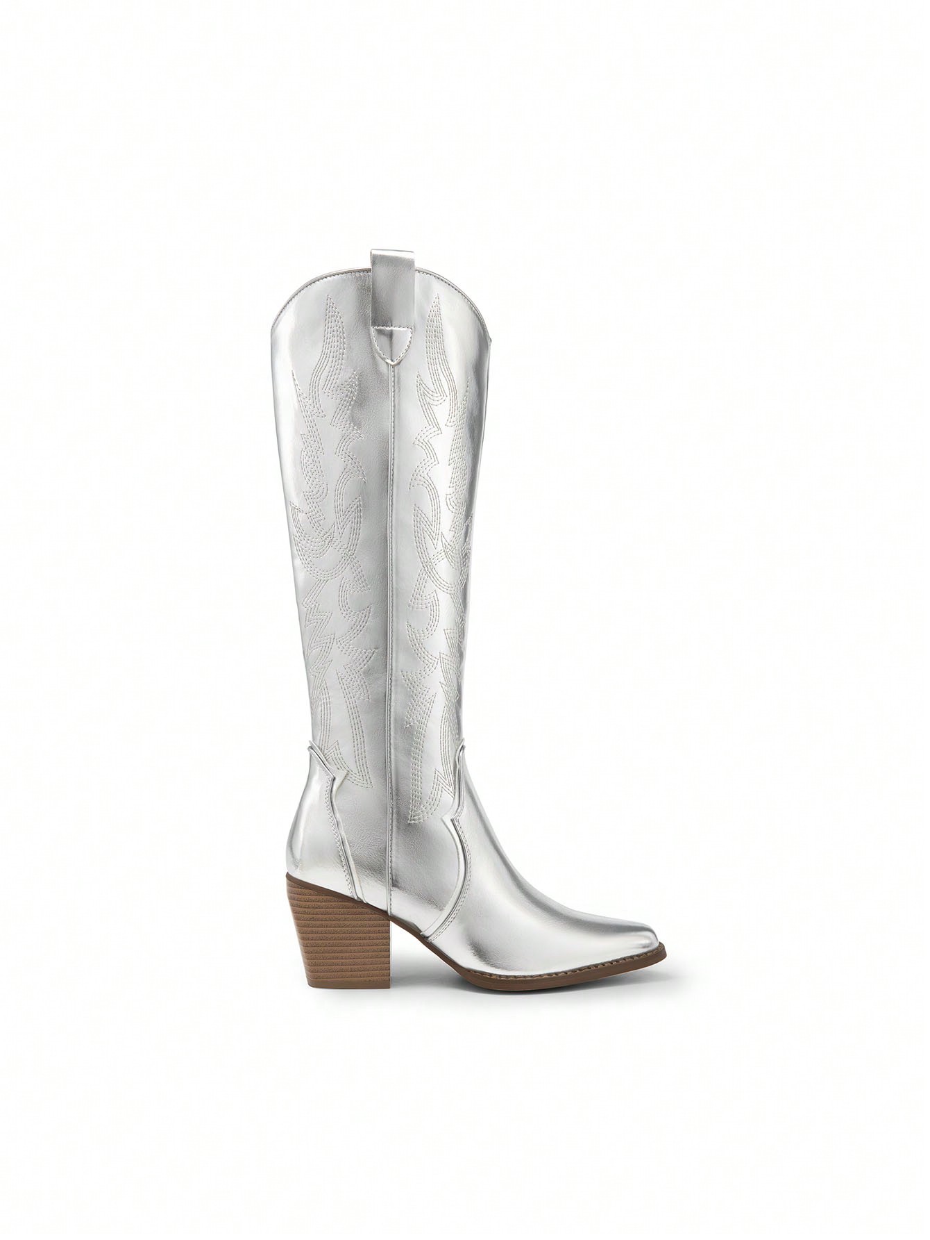 In Silver Women Knee-High Boots