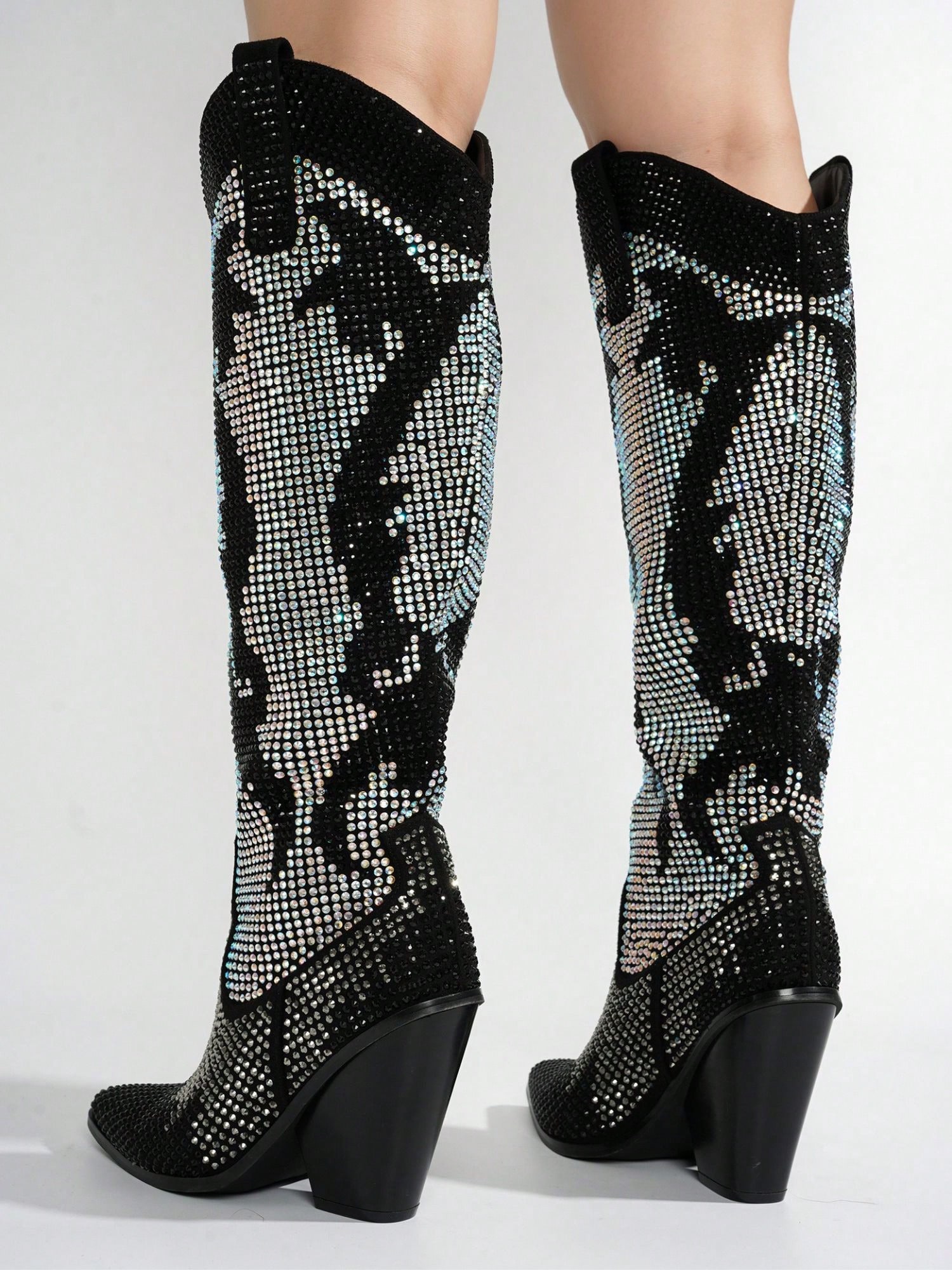 In Silver Women Knee-High Boots