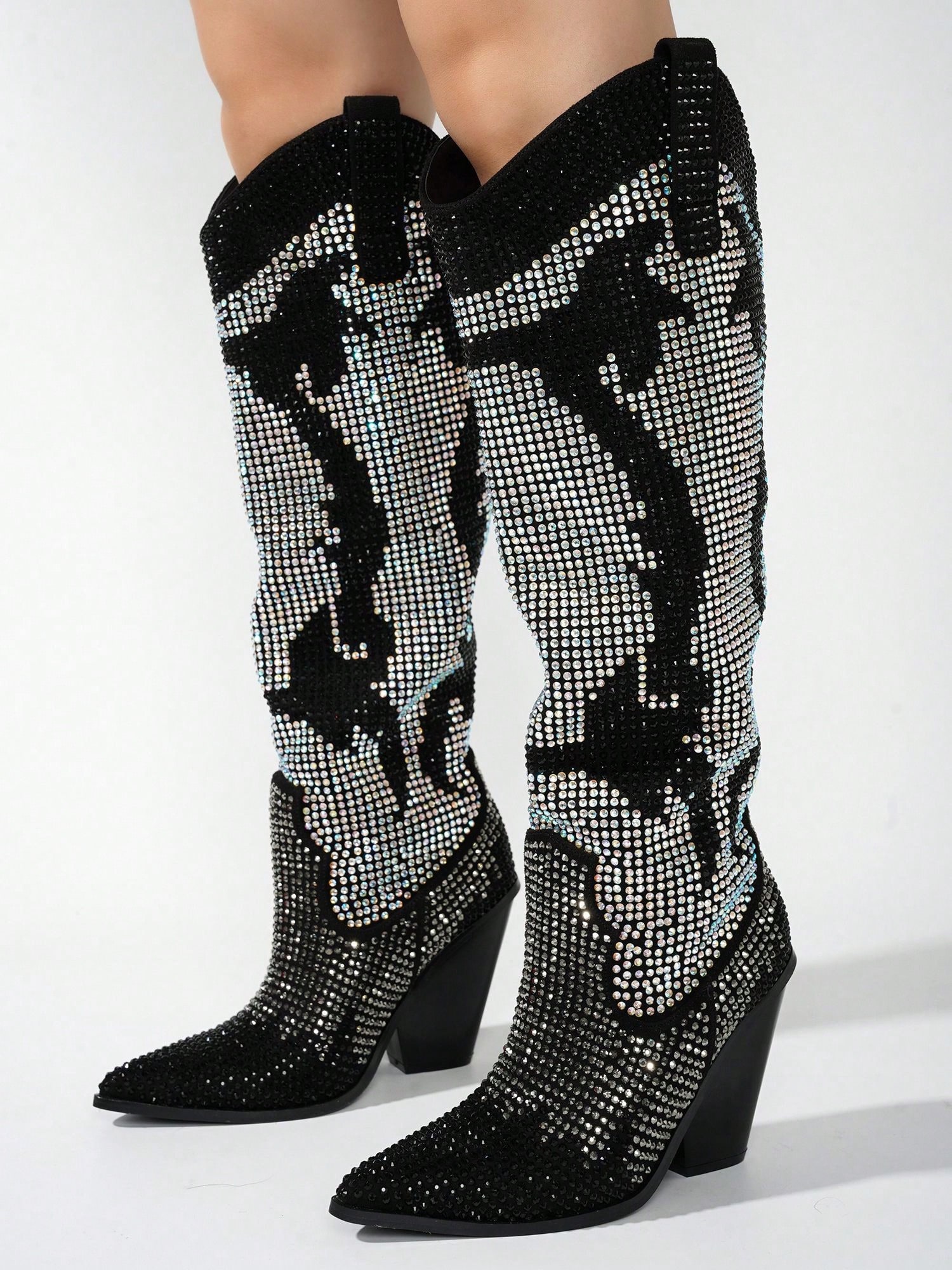 In Silver Women Knee-High Boots