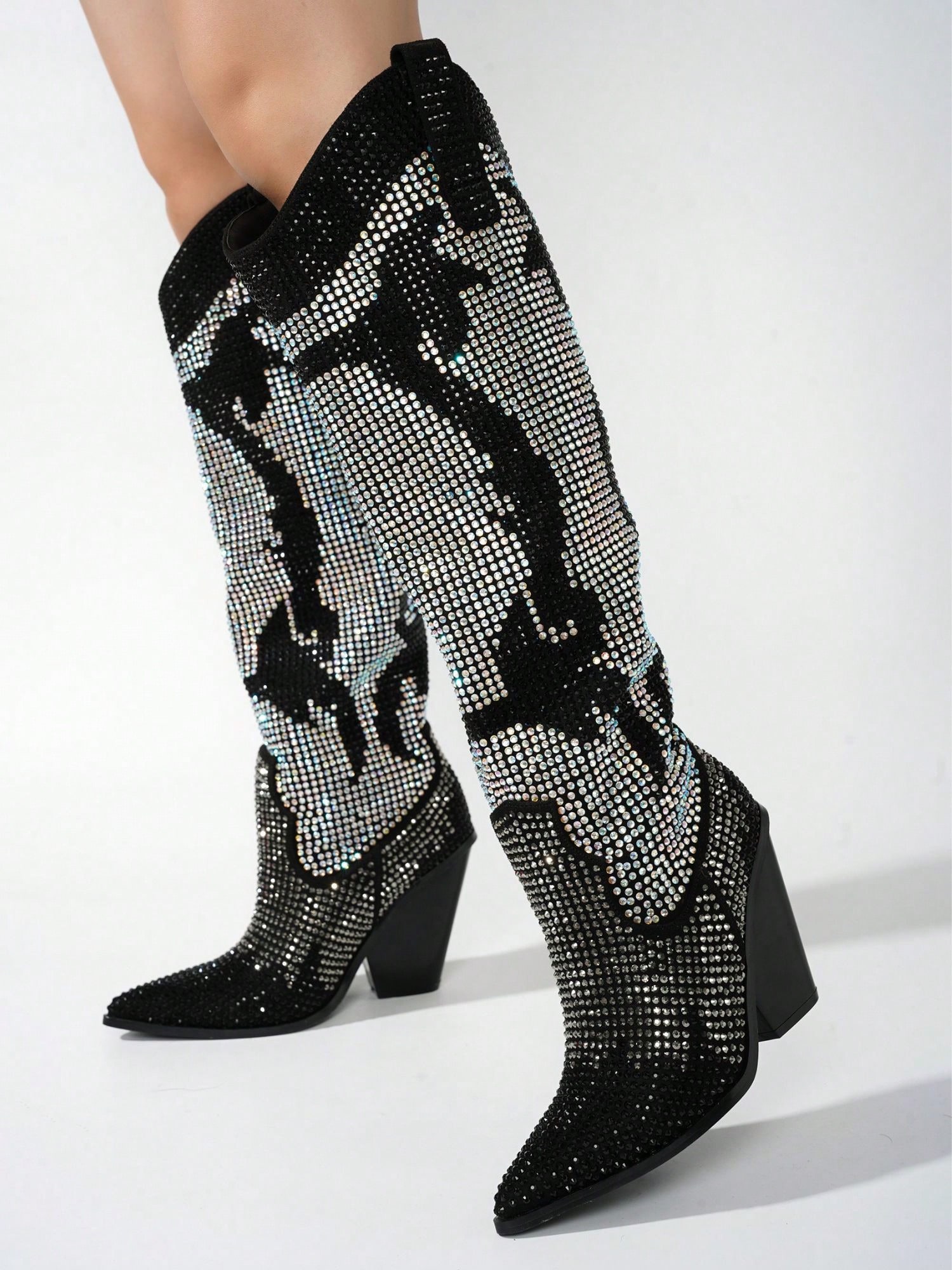 In Silver Women Knee-High Boots