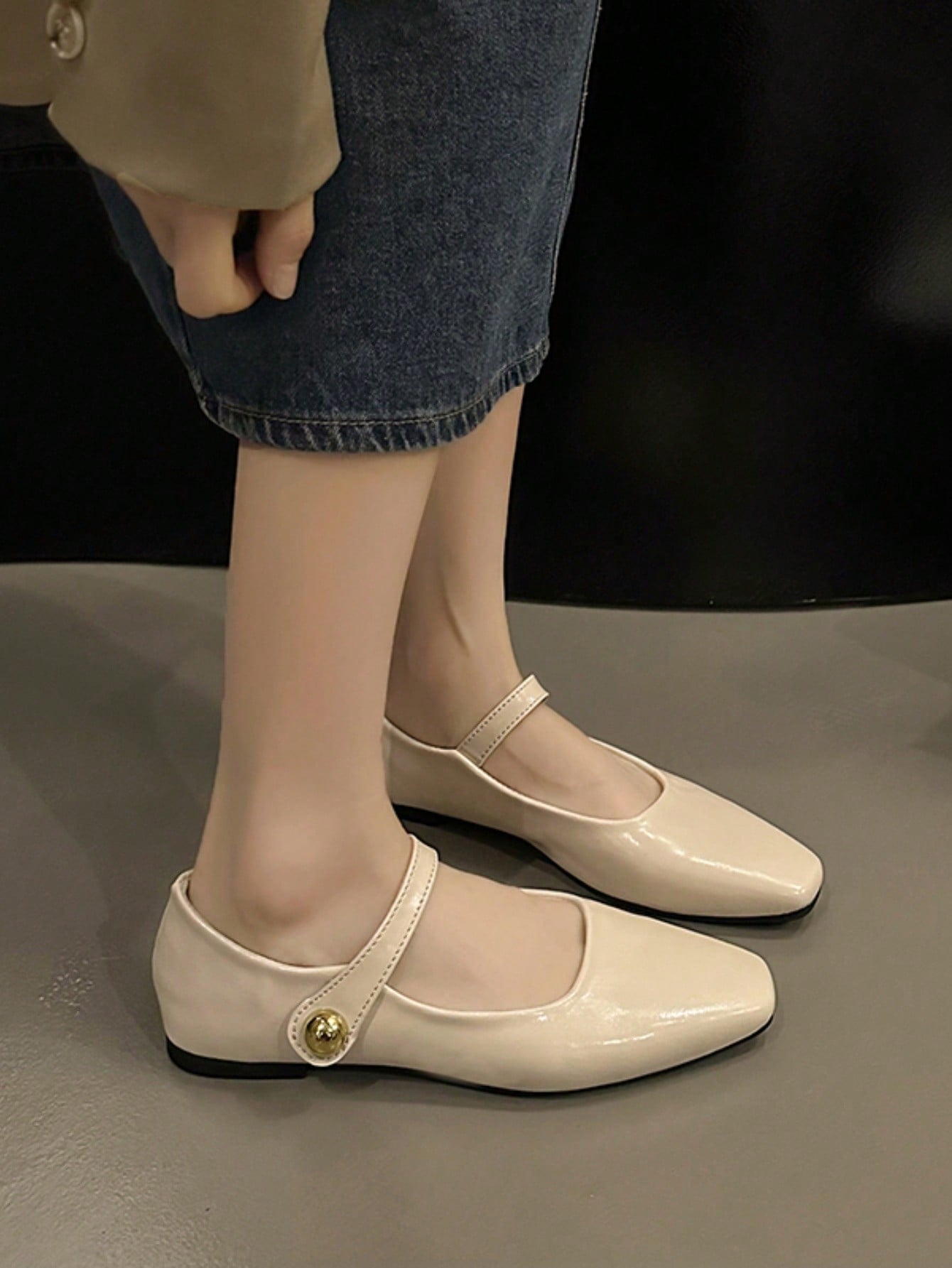 In Beige Women Flats