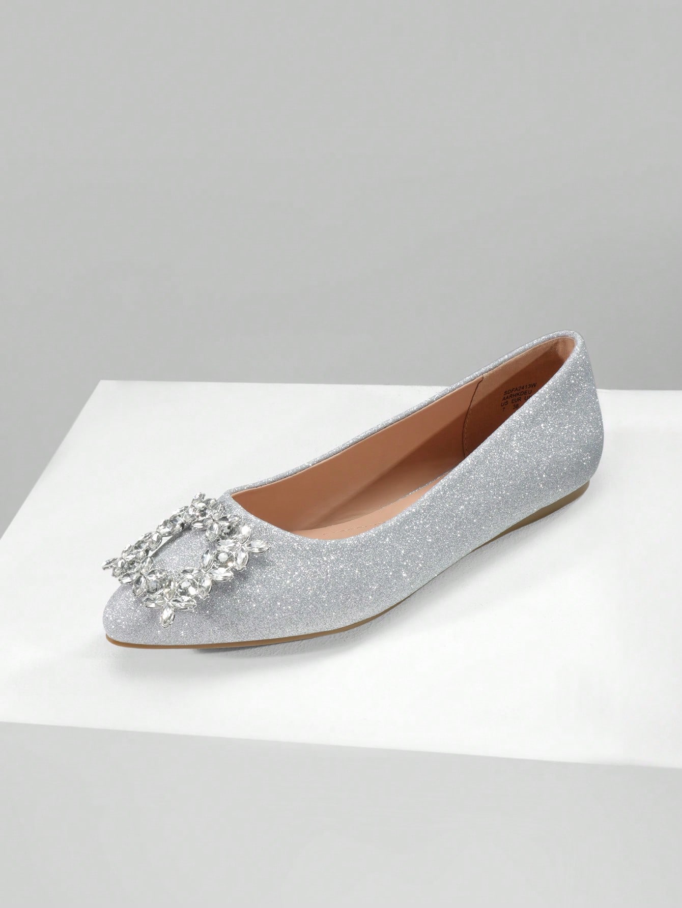 In Silver Women Flats