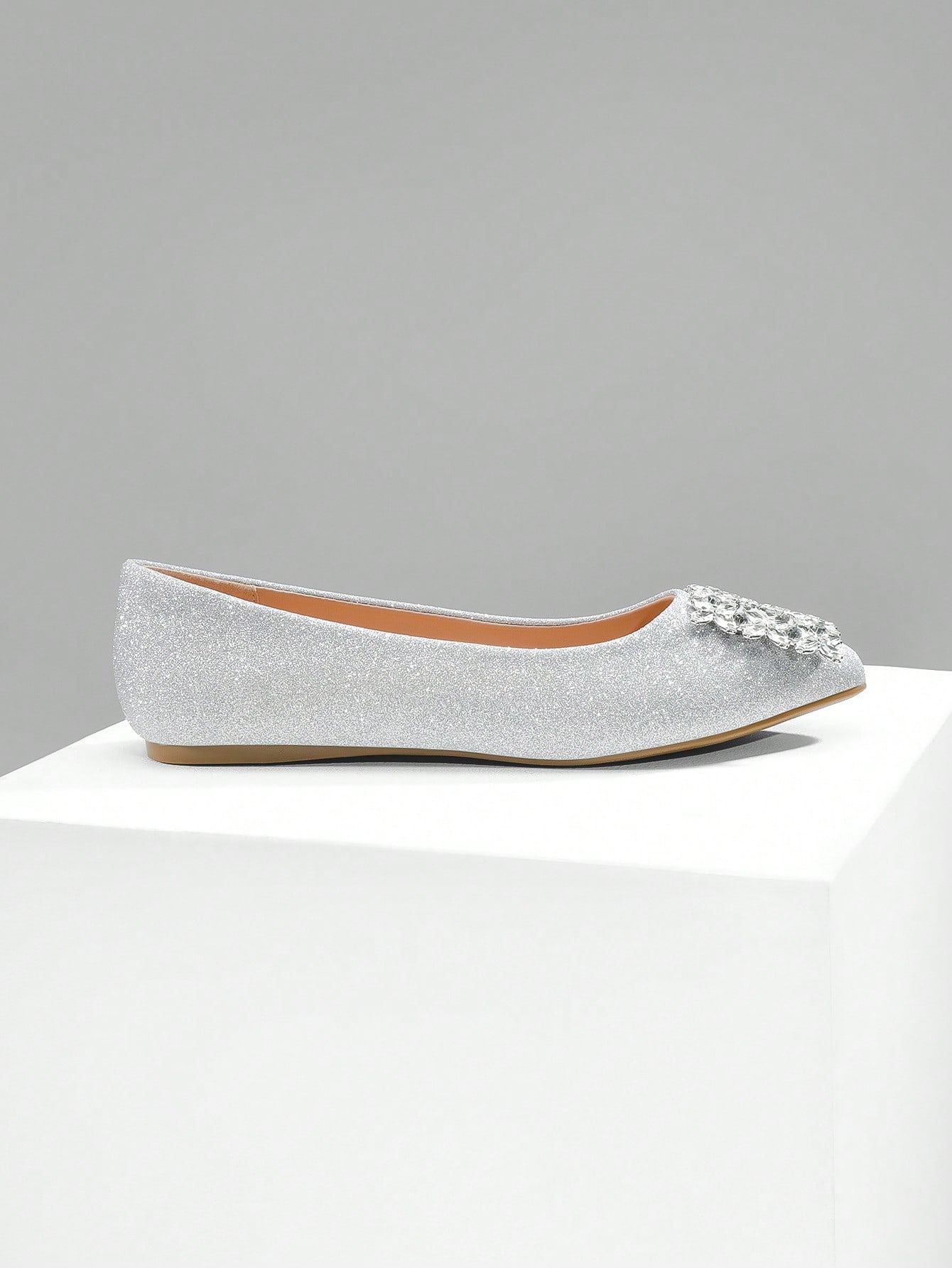 In Silver Women Flats