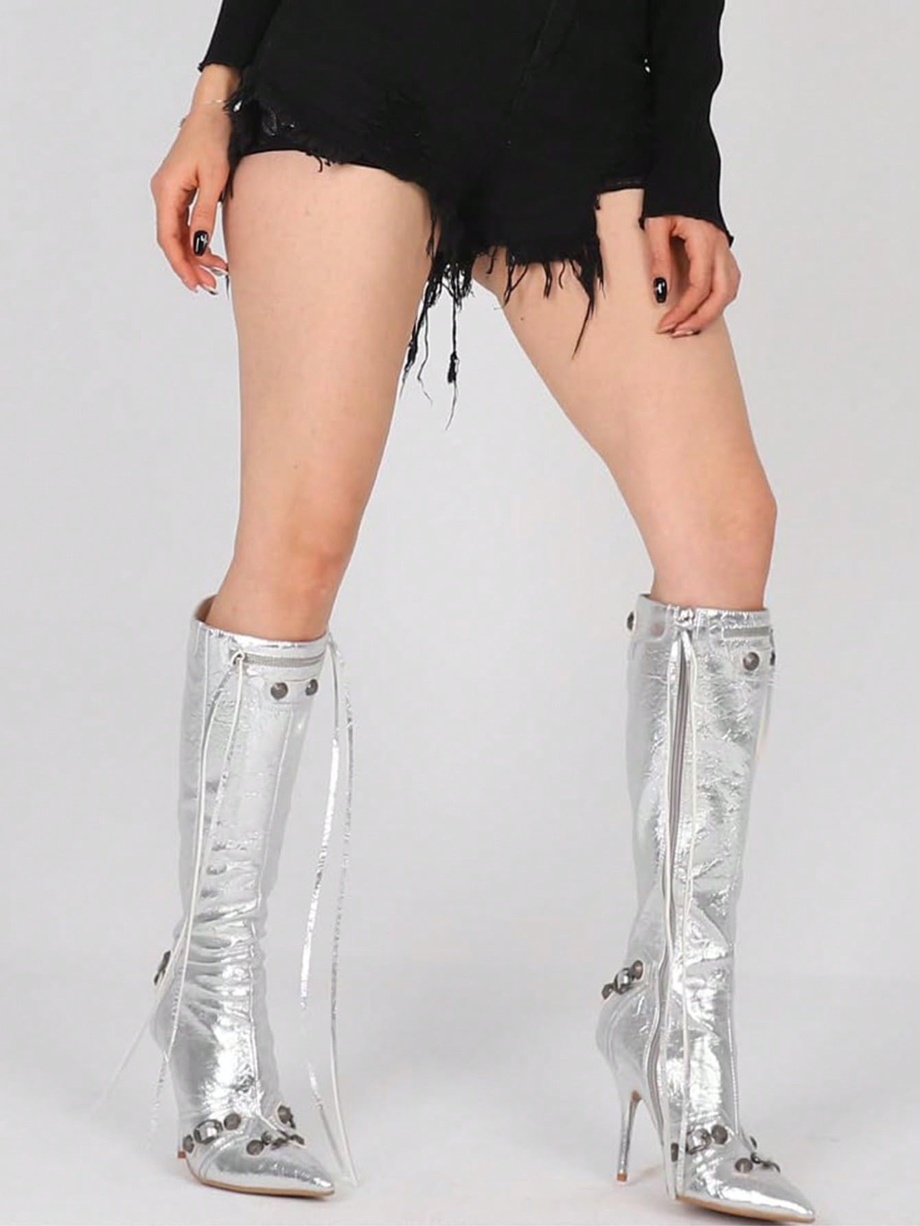 In Silver Women Fashion Boots