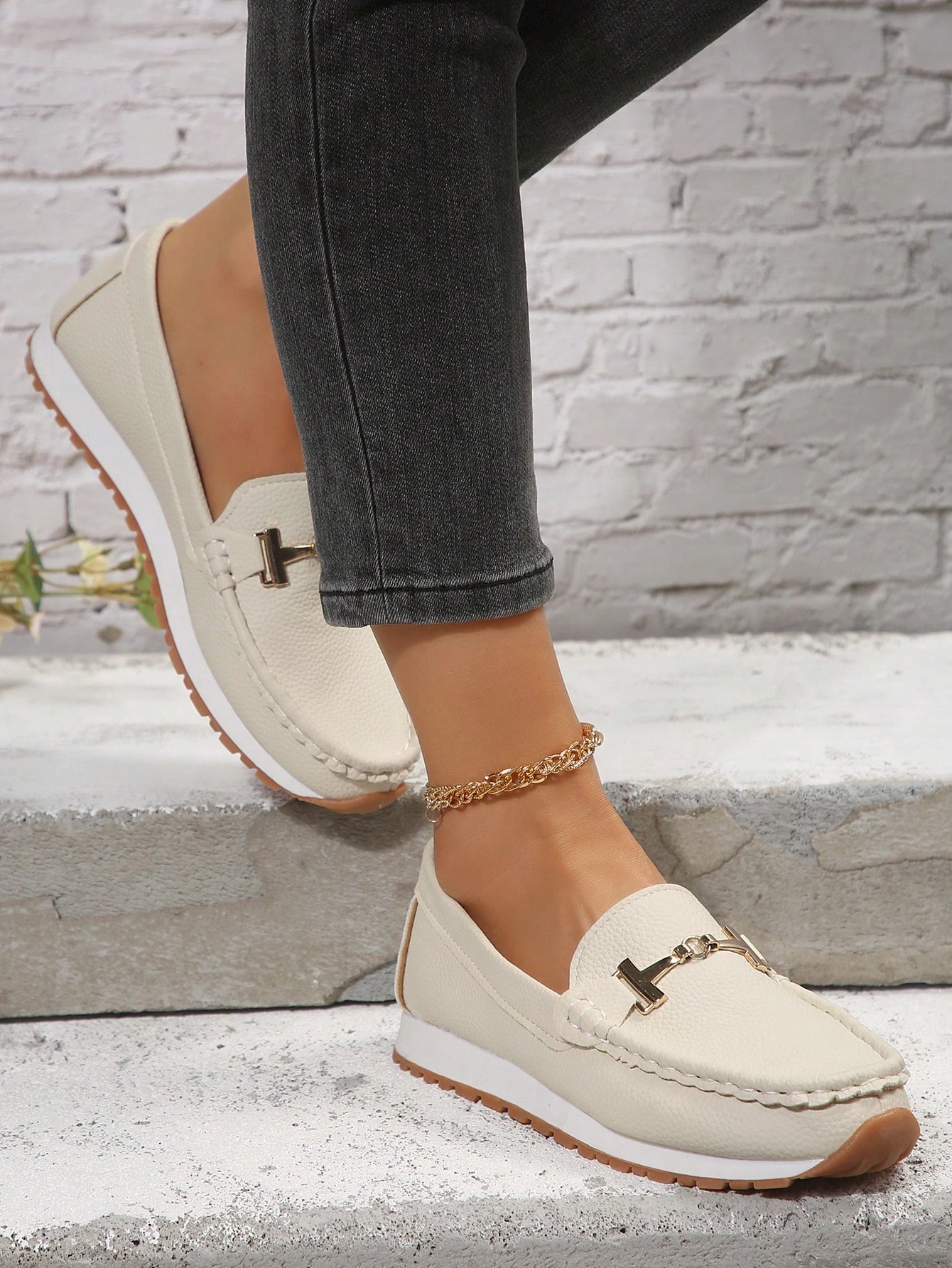 In Beige Women Flats